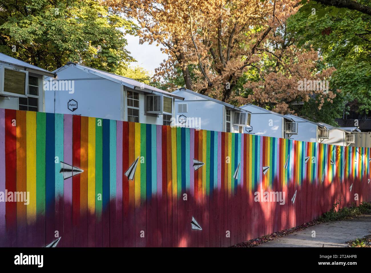 Queer Affinity Village Shelter for Unhoused LGBTQ Individuals, Portland, Oregon Stock Photo