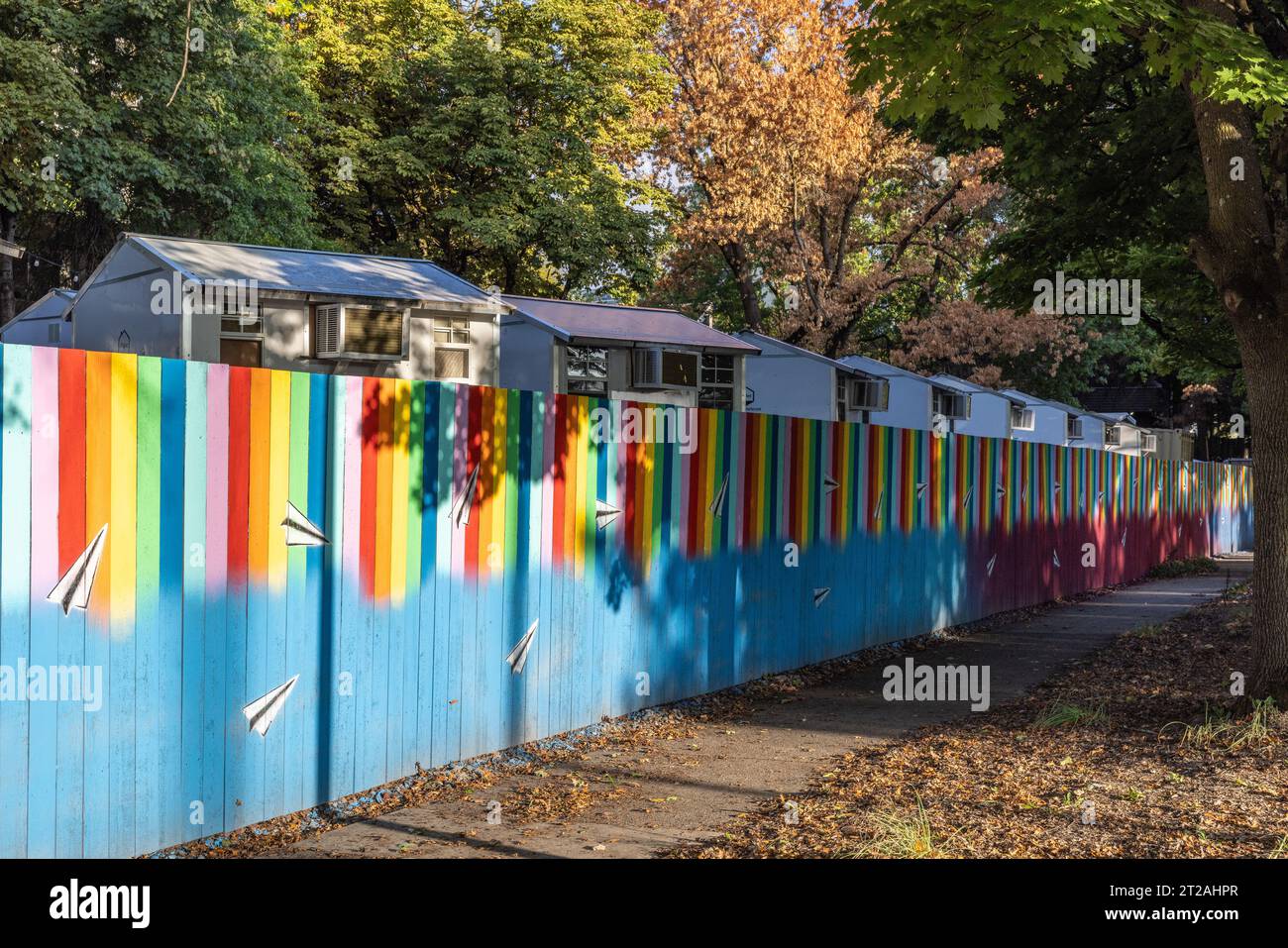 Queer Affinity Village Shelter for Unhoused LGBTQ Individuals, Portland, Oregon Stock Photo