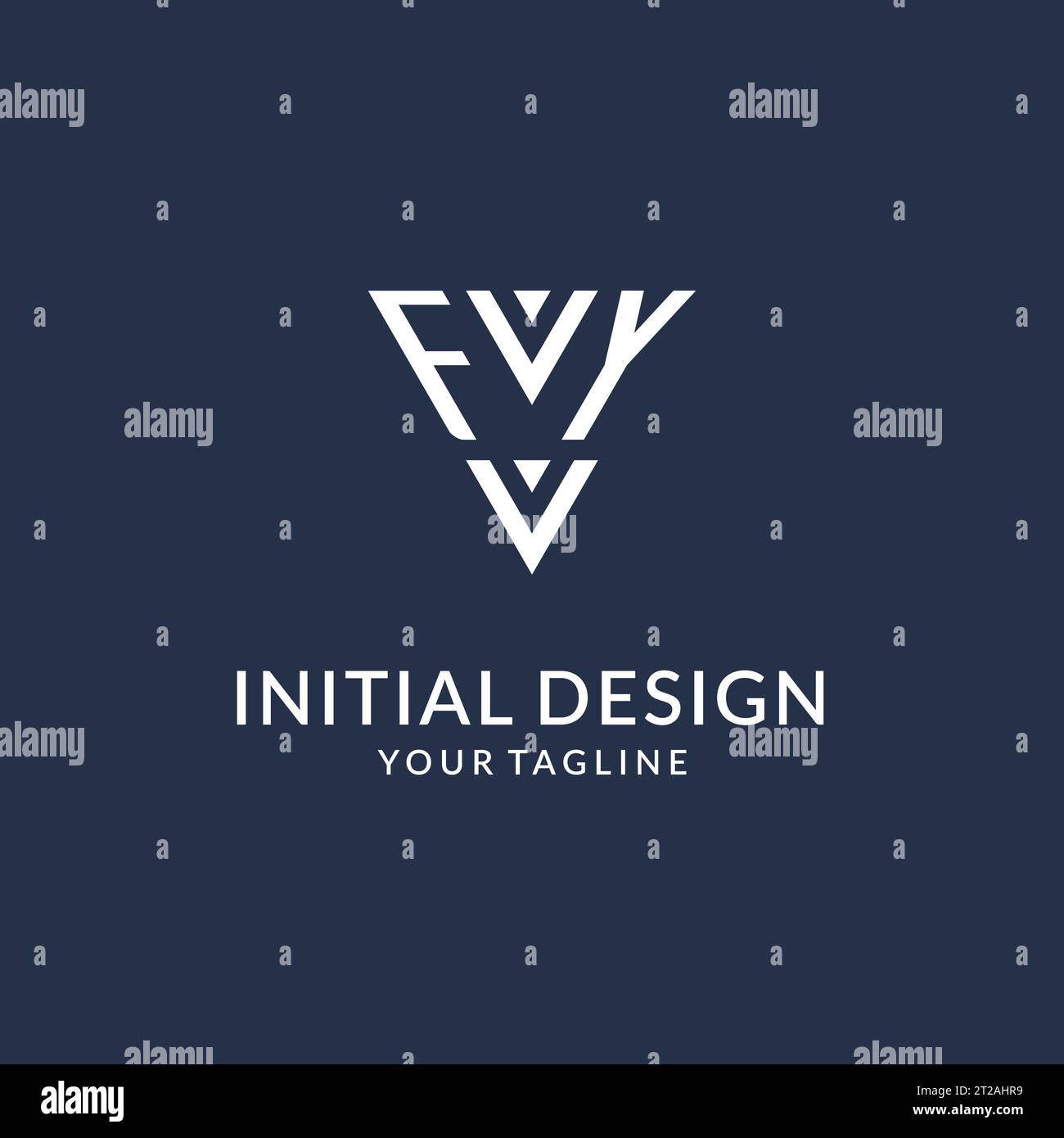 FY triangle monogram logo design ideas, creative initial letter logo with triangular shape logo vector Stock Vector