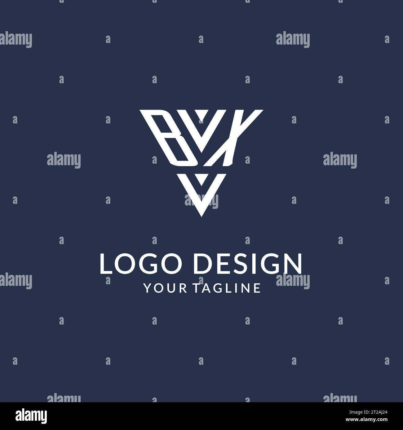 BX triangle monogram logo design ideas, creative initial letter logo with triangular shape logo vector Stock Vector