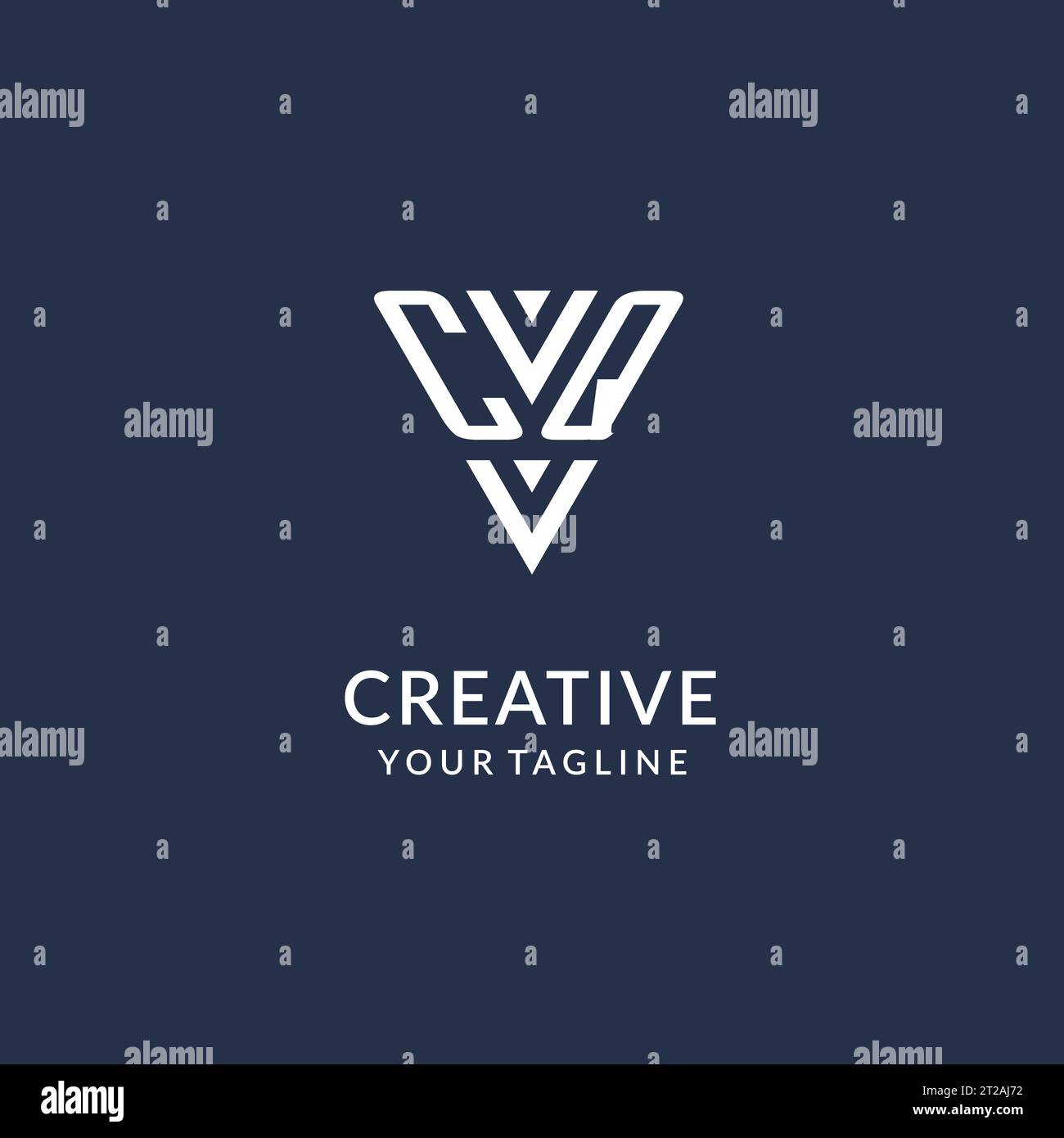 CQ triangle monogram logo design ideas, creative initial letter logo with triangular shape logo vector Stock Vector