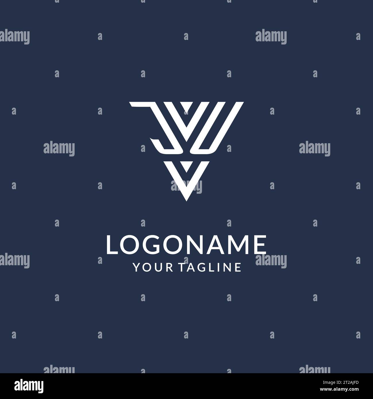 JU triangle monogram logo design ideas, creative initial letter logo with triangular shape logo vector Stock Vector