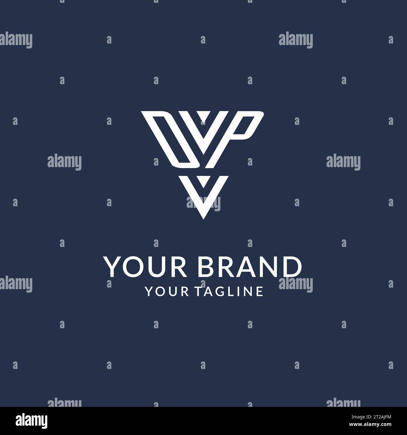 DP triangle monogram logo design ideas, creative initial letter logo with triangular shape logo vector Stock Vector