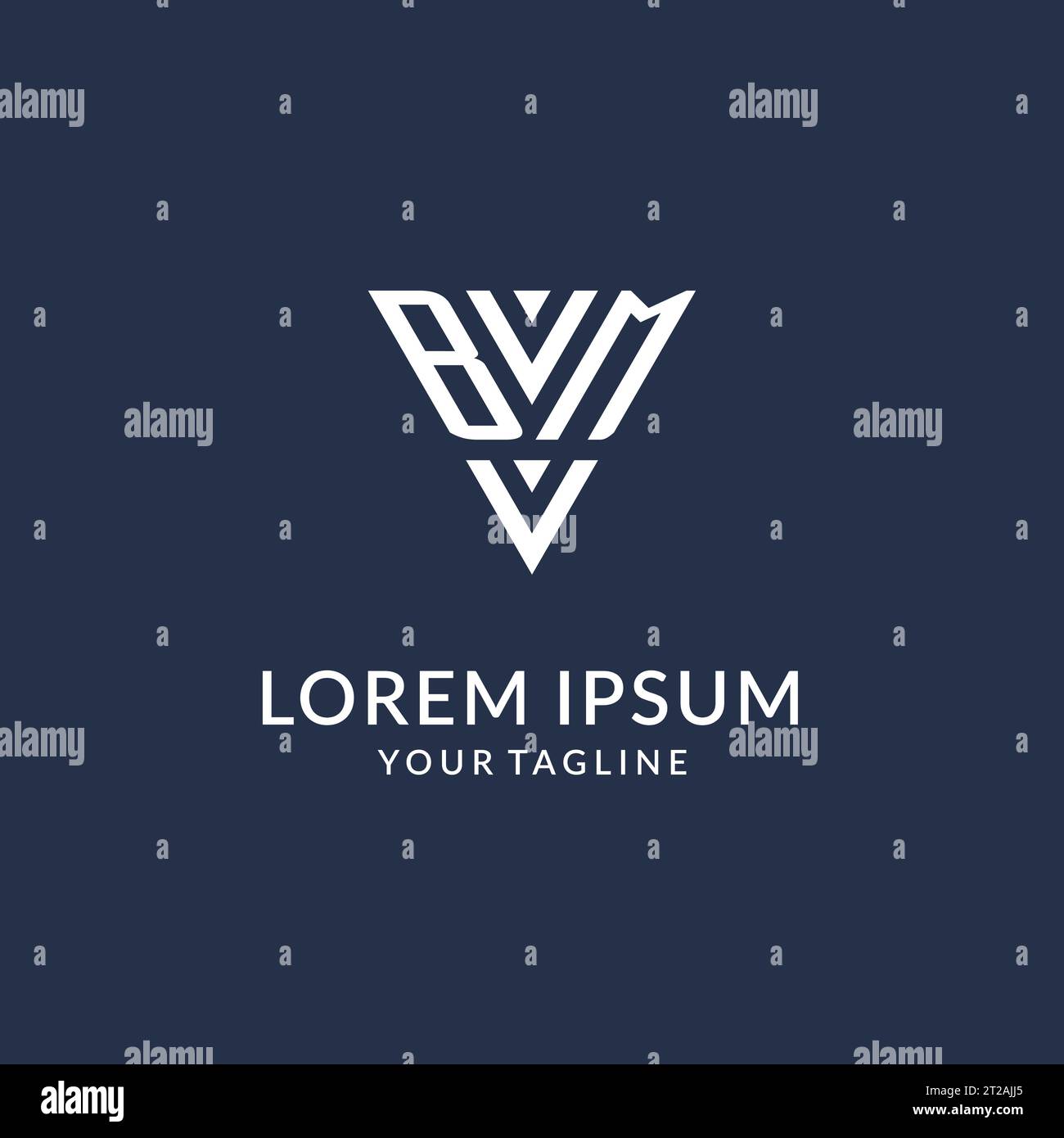 BM triangle monogram logo design ideas, creative initial letter logo with triangular shape logo vector Stock Vector