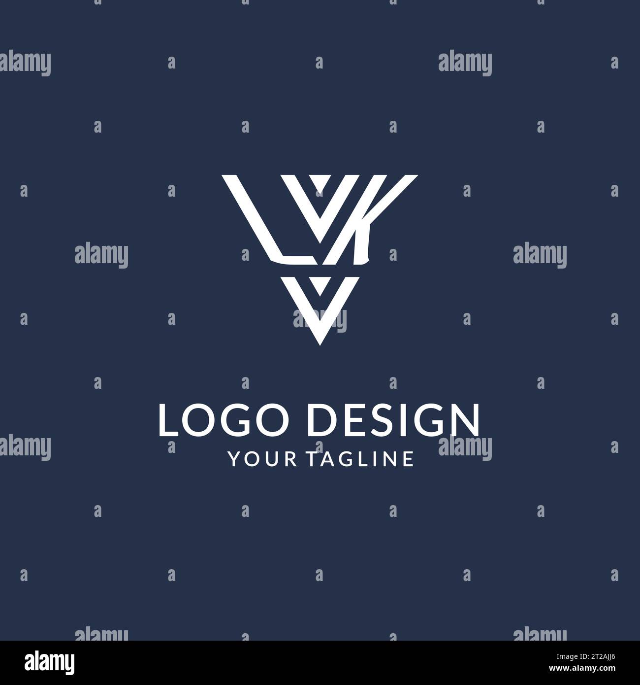 LK triangle monogram logo design ideas, creative initial letter logo with triangular shape logo vector Stock Vector