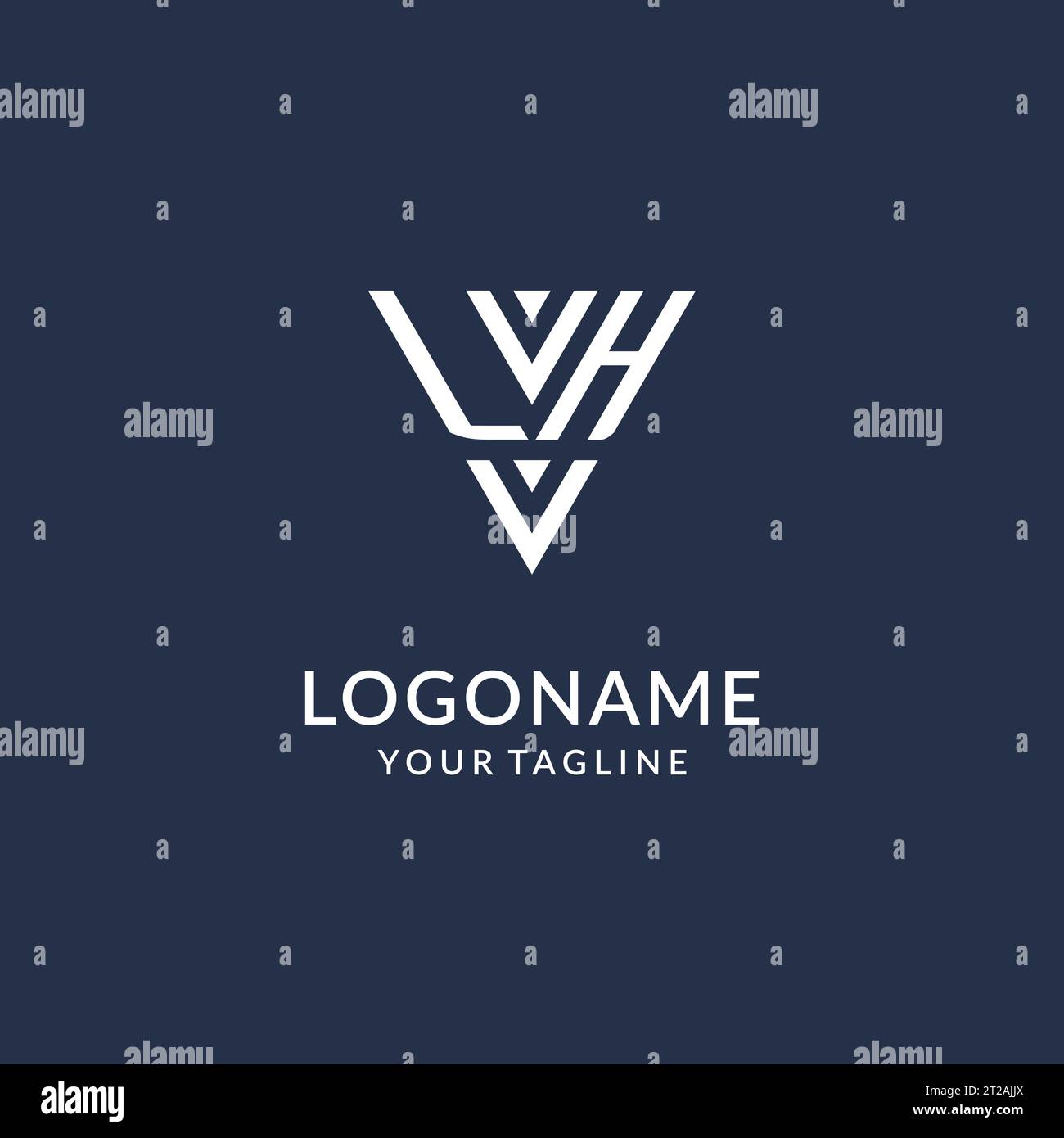 LH triangle monogram logo design ideas, creative initial letter logo with triangular shape logo vector Stock Vector