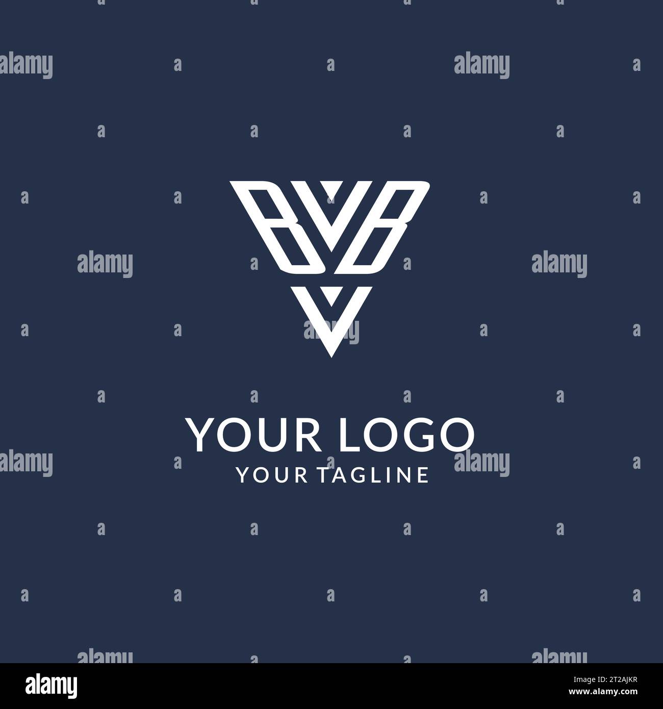 BB triangle monogram logo design ideas, creative initial letter logo with triangular shape logo vector Stock Vector