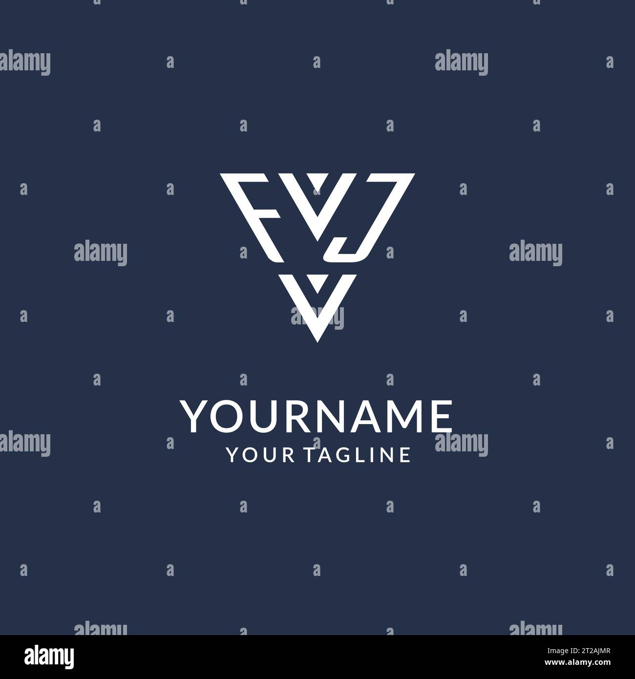 FJ triangle monogram logo design ideas, creative initial letter logo with triangular shape logo vector Stock Vector