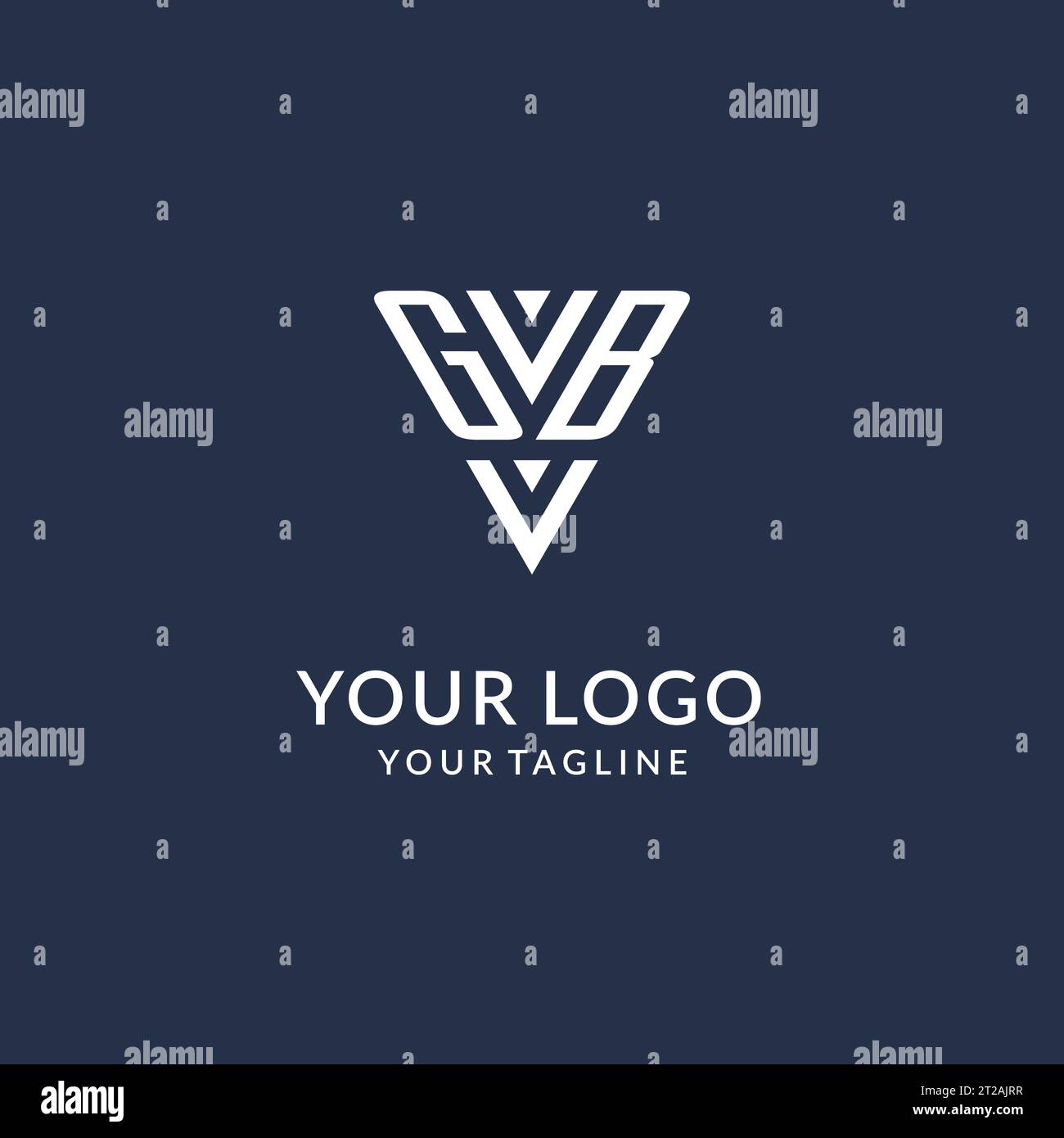 GB triangle monogram logo design ideas, creative initial letter logo with triangular shape logo vector Stock Vector