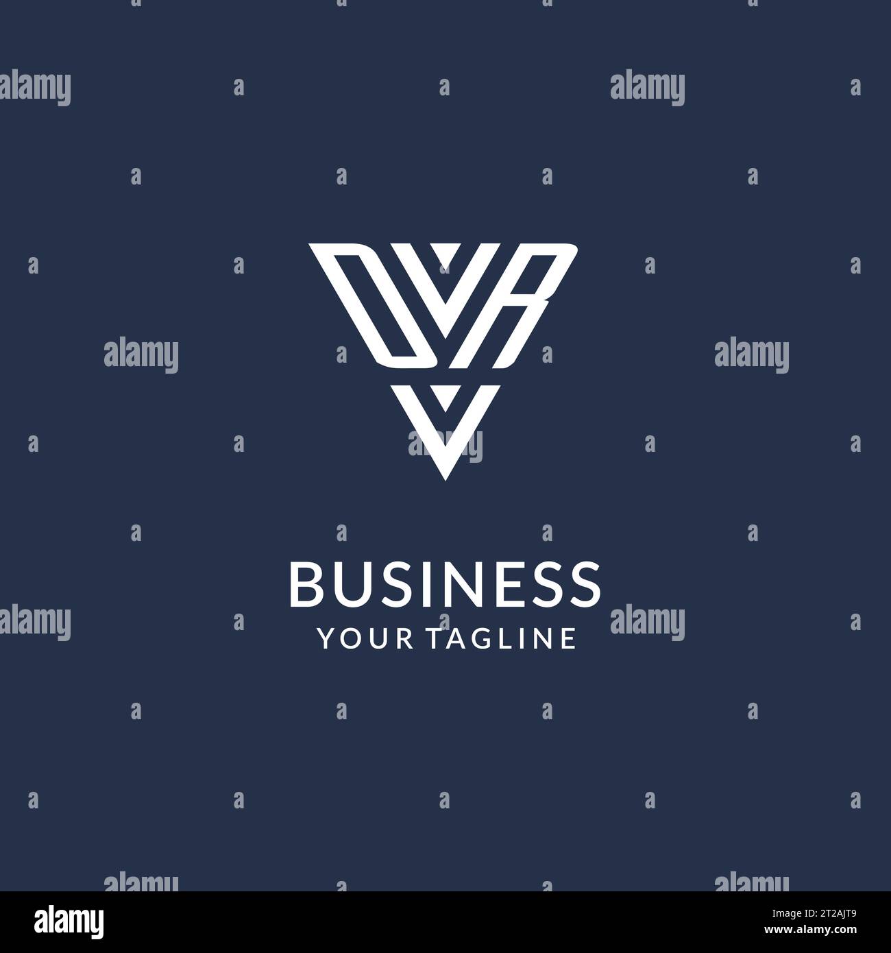 DR triangle monogram logo design ideas, creative initial letter logo with triangular shape logo vector Stock Vector
