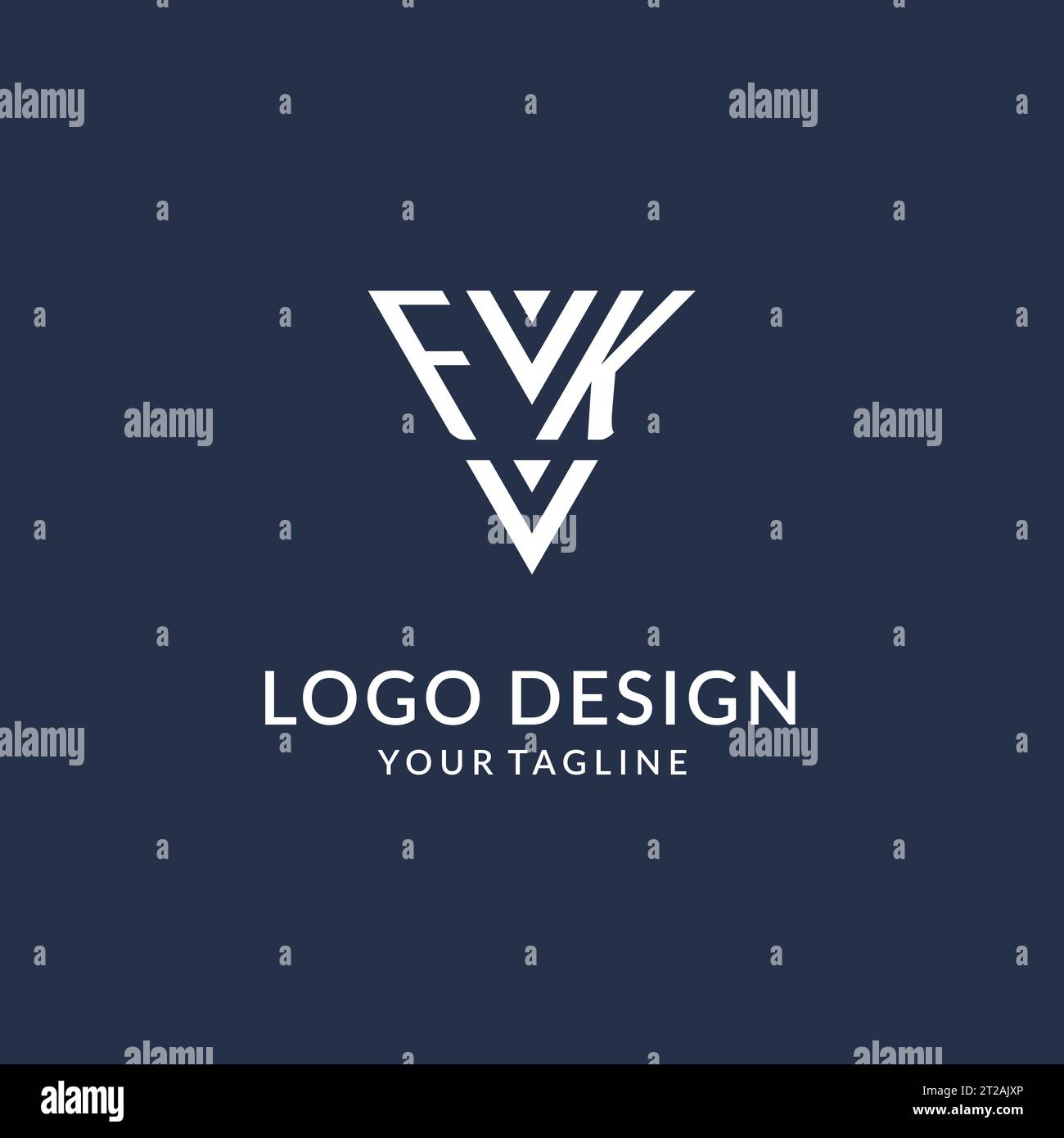 FK triangle monogram logo design ideas, creative initial letter logo with triangular shape logo vector Stock Vector