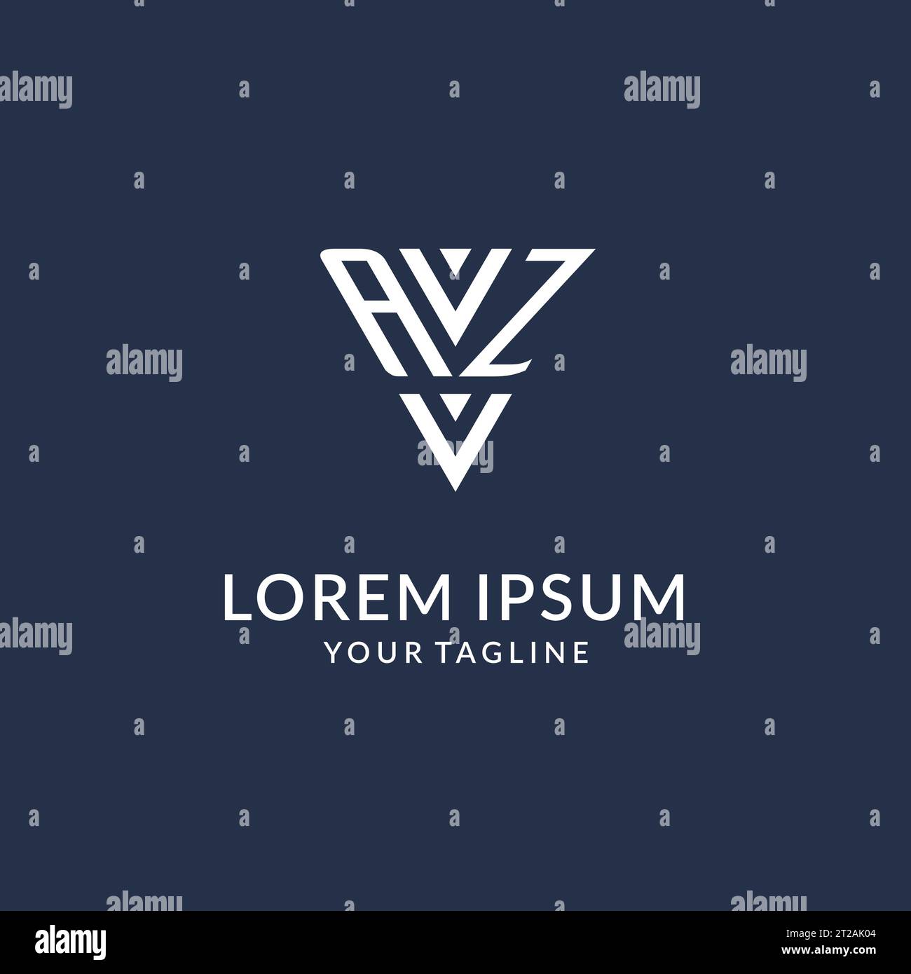 AZ triangle monogram logo design ideas, creative initial letter logo with triangular shape logo vector Stock Vector
