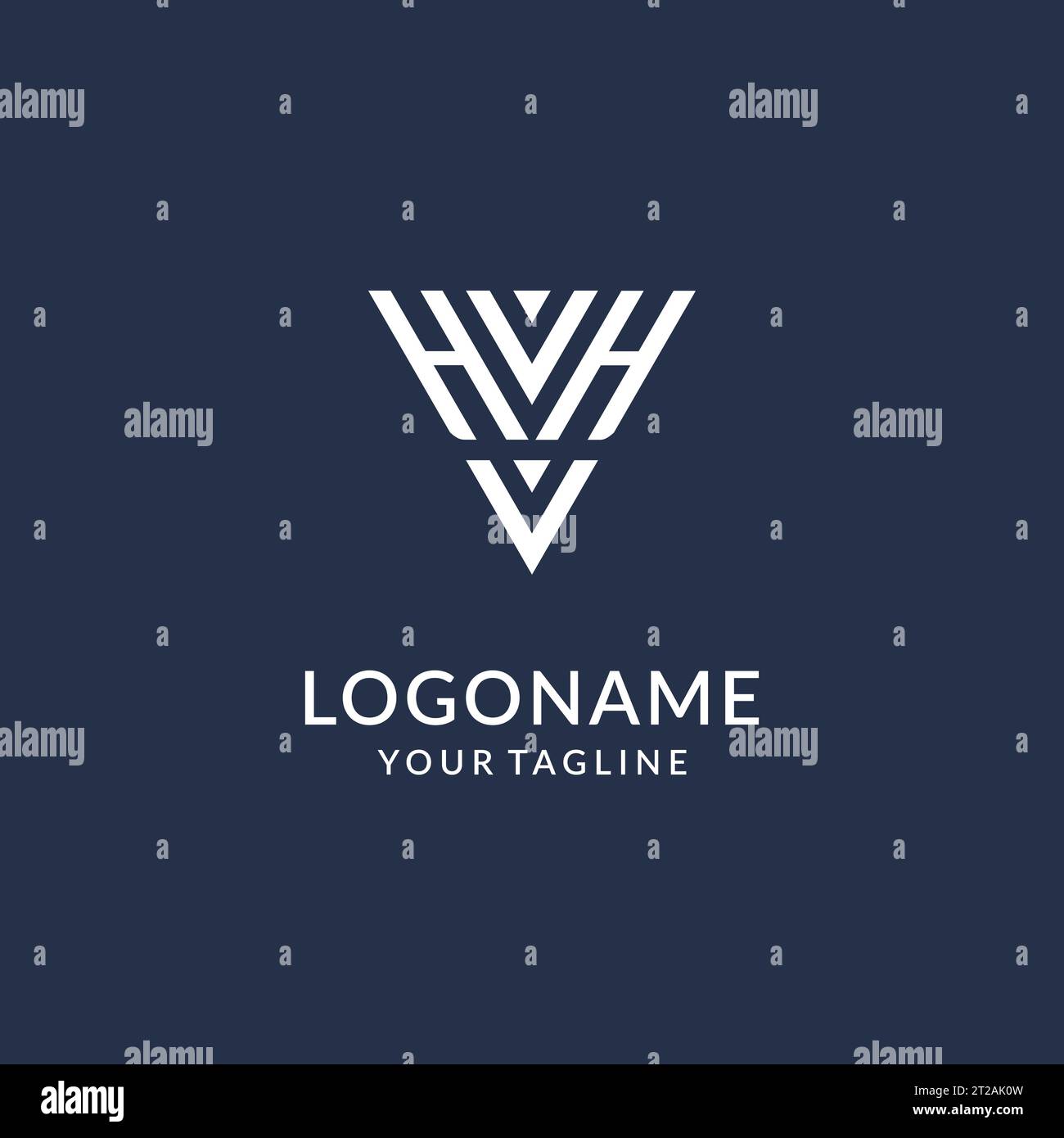 HH triangle monogram logo design ideas, creative initial letter logo with triangular shape logo vector Stock Vector