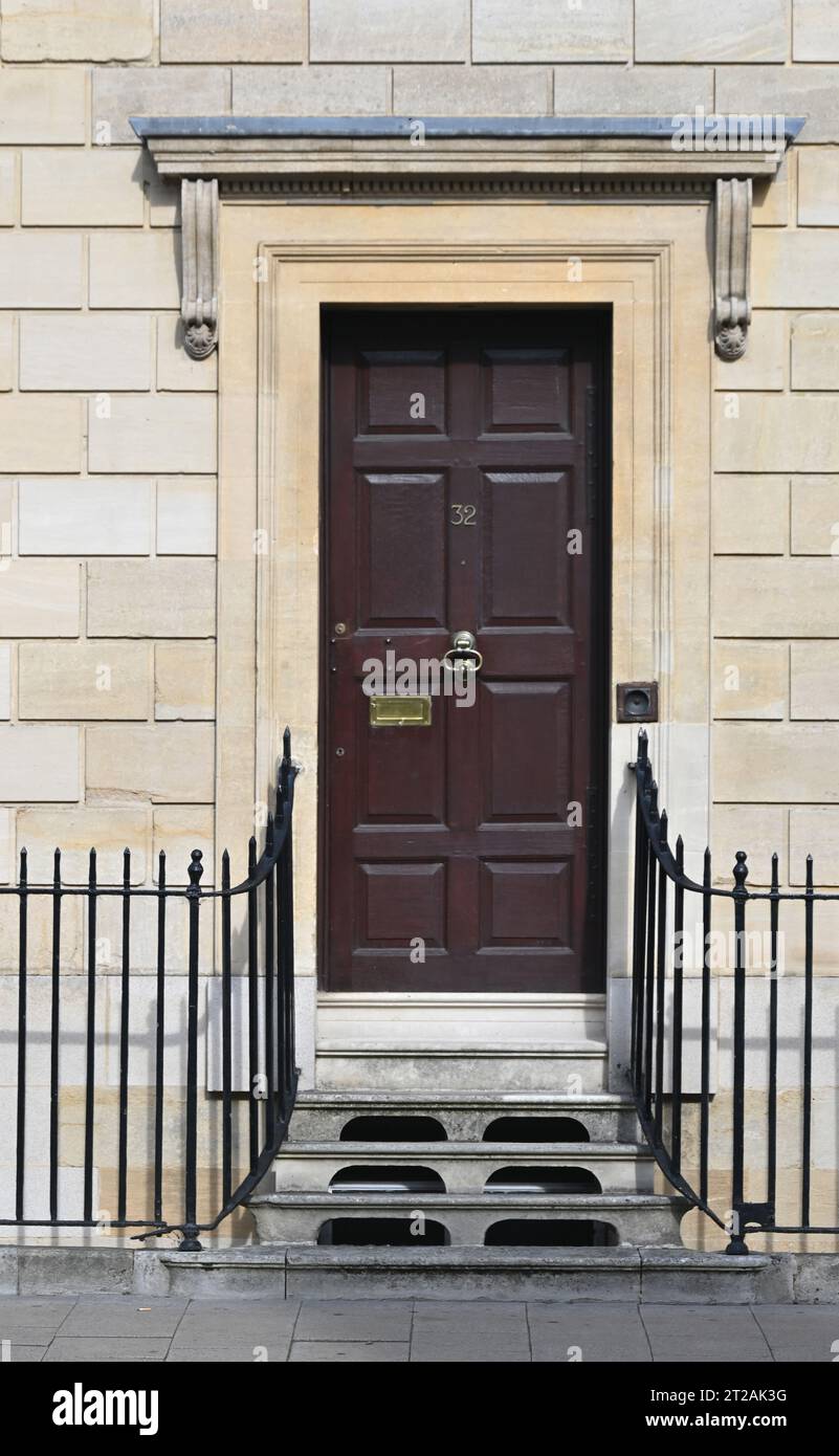 The entrance door to the Warden's House, All Souls College, High Street, Oxford Stock Photo