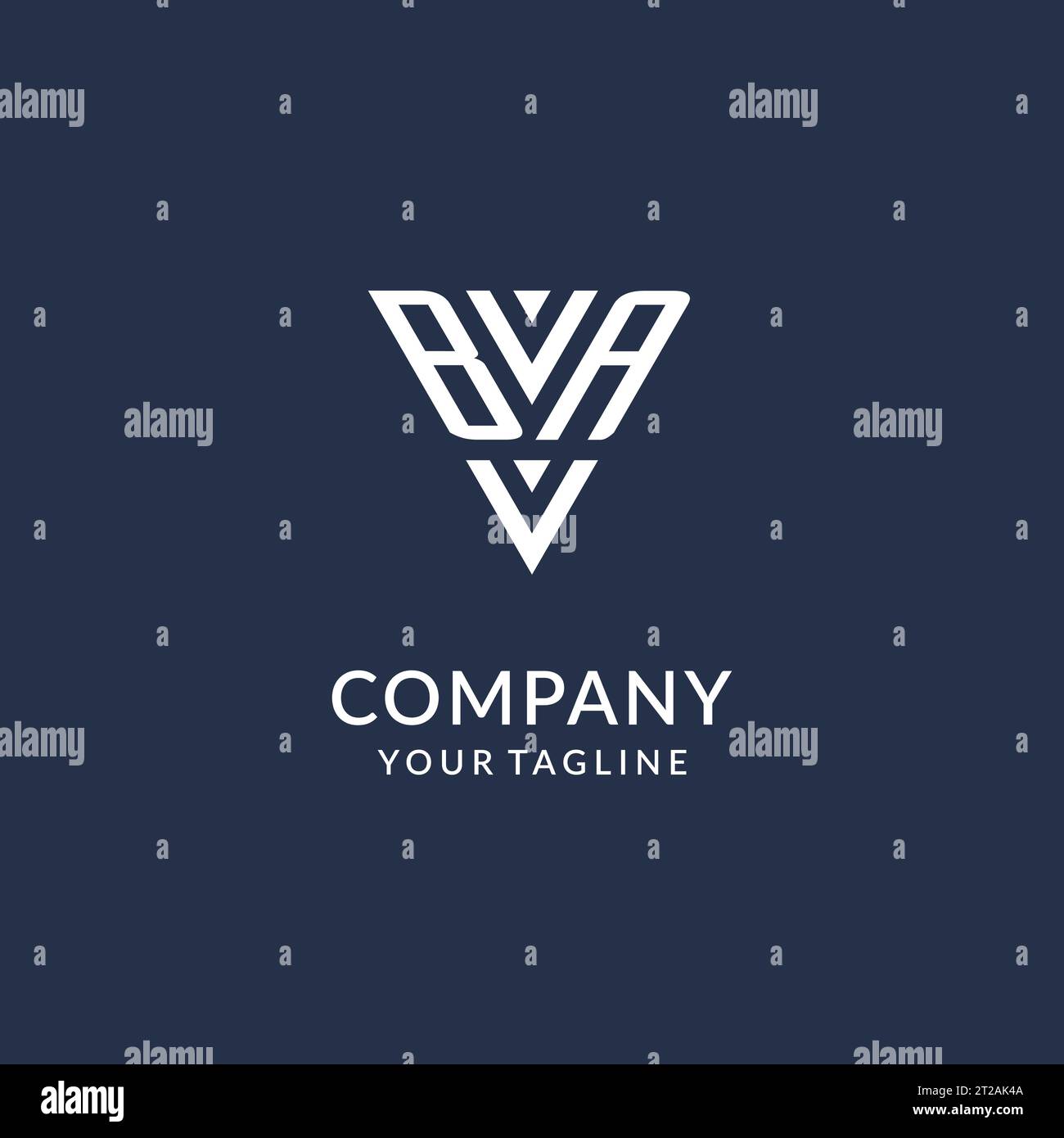 BA triangle monogram logo design ideas, creative initial letter logo with triangular shape logo vector Stock Vector