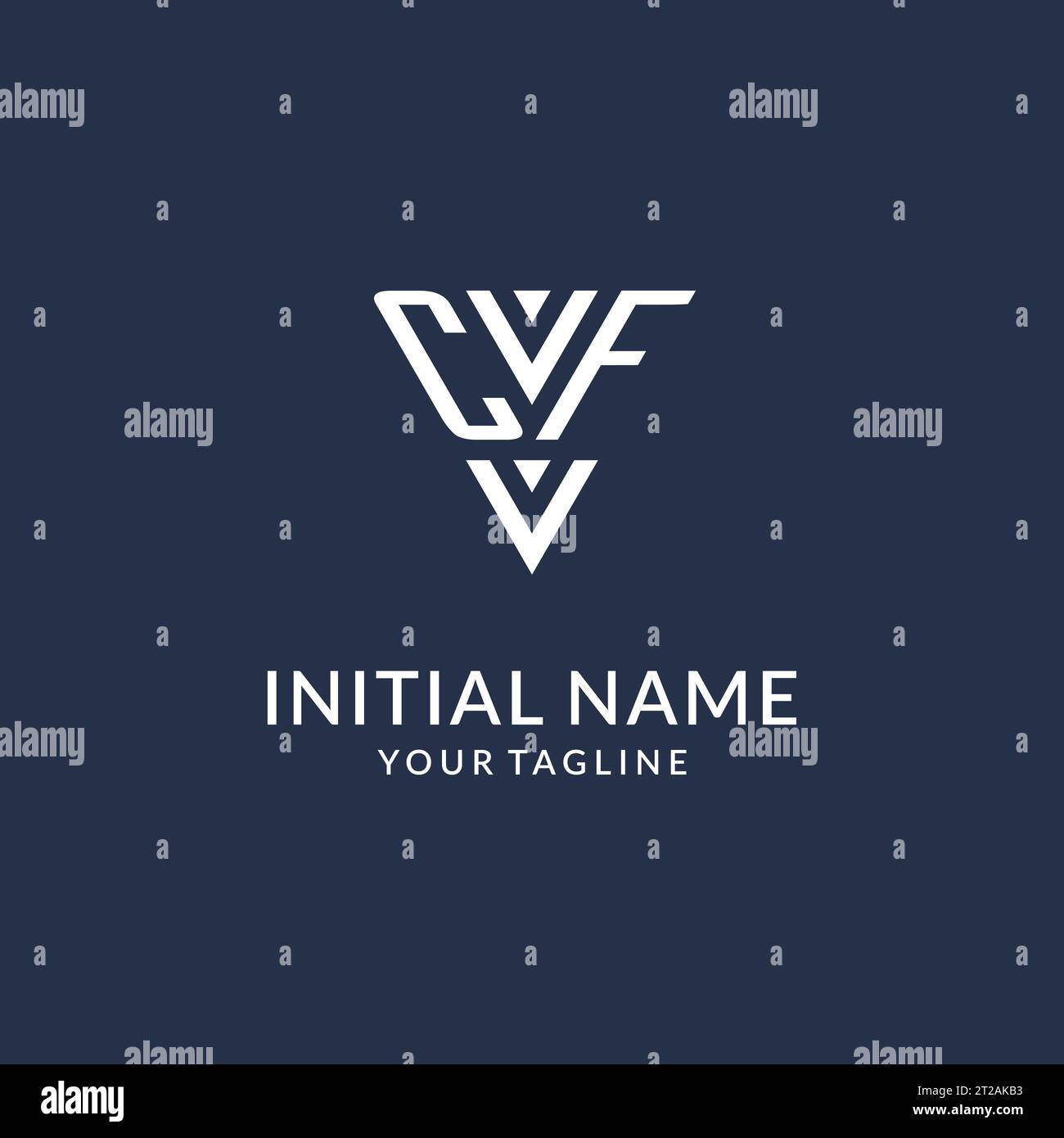 CF triangle monogram logo design ideas, creative initial letter logo with triangular shape logo vector Stock Vector