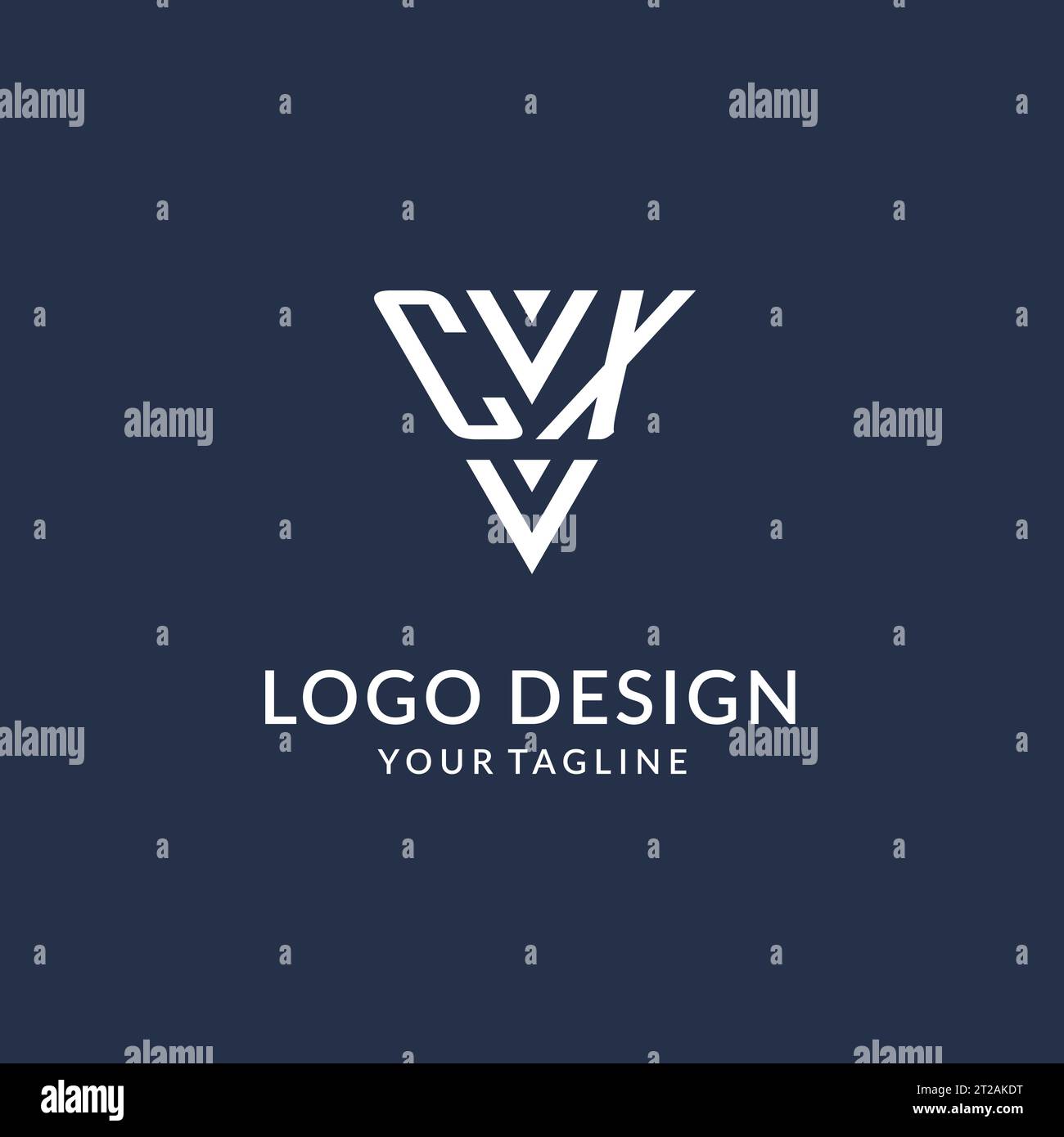 CX triangle monogram logo design ideas, creative initial letter logo with triangular shape logo vector Stock Vector