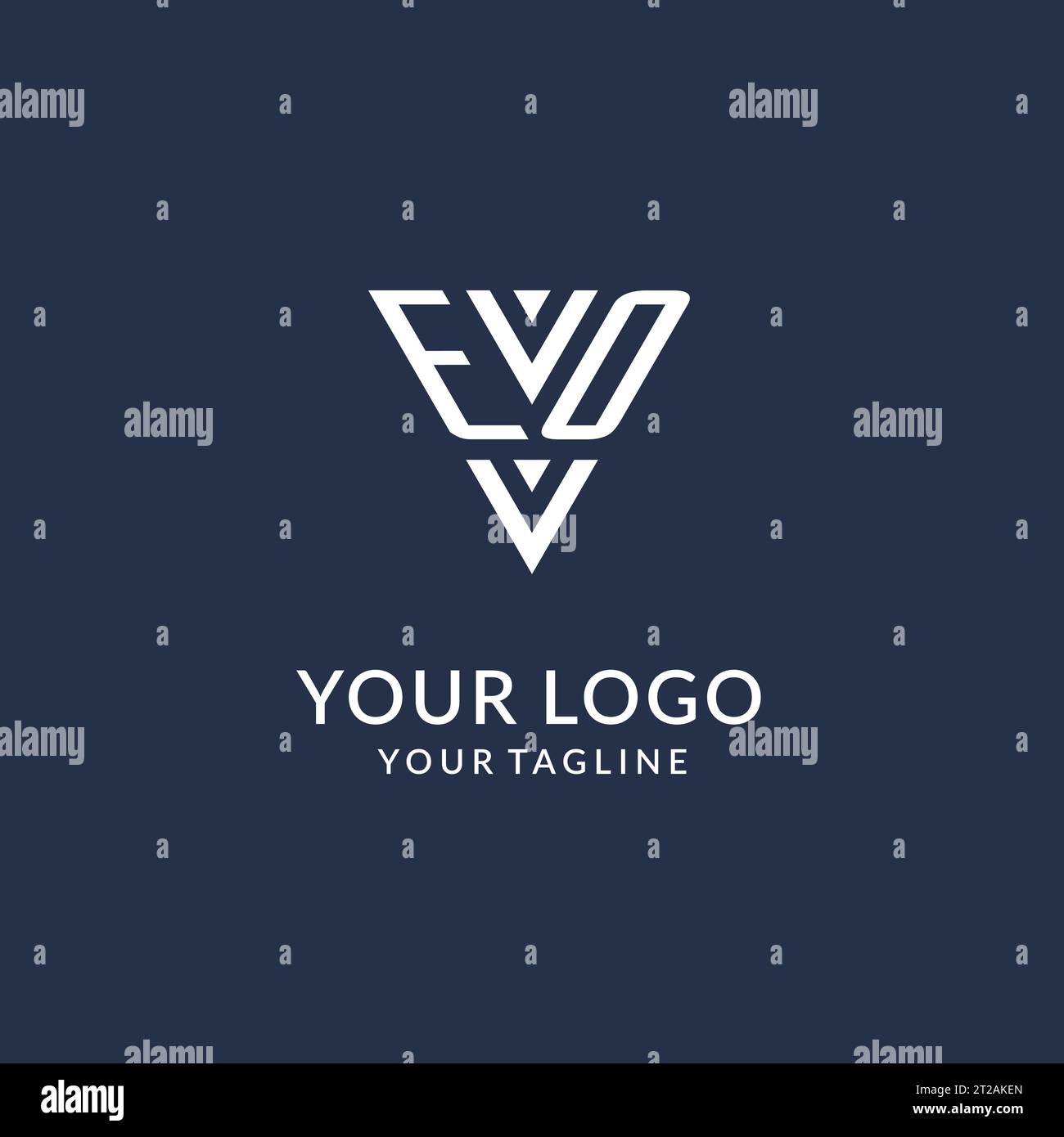 EO triangle monogram logo design ideas, creative initial letter logo with triangular shape logo vector Stock Vector