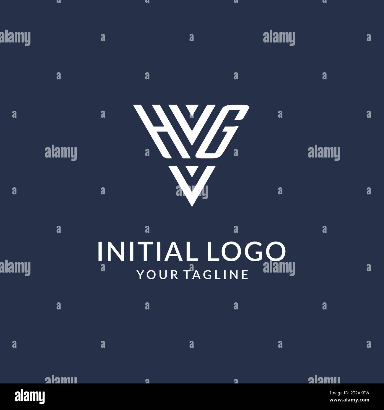 HG triangle monogram logo design ideas, creative initial letter logo with triangular shape logo vector Stock Vector