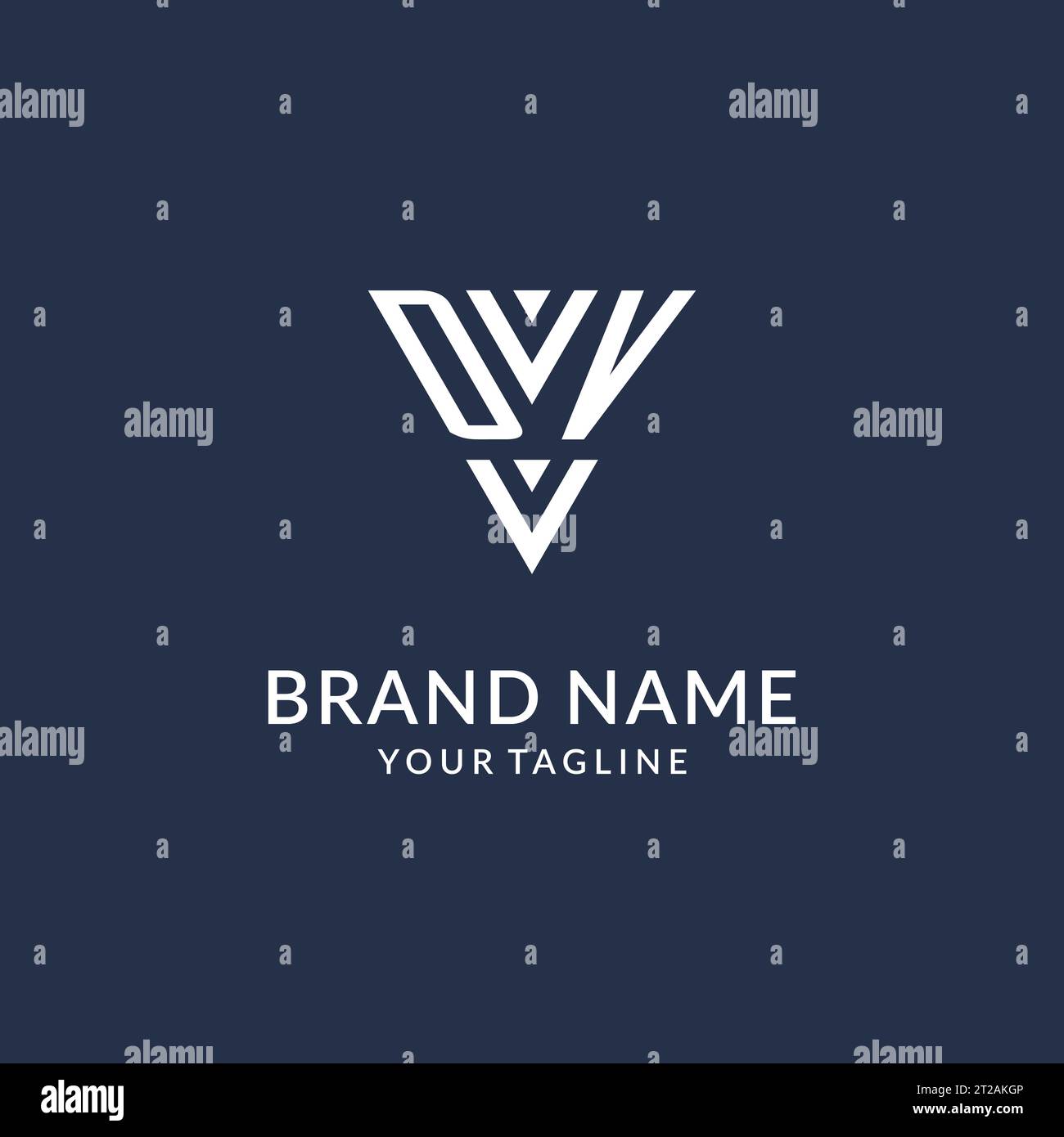 DV triangle monogram logo design ideas, creative initial letter logo with triangular shape logo vector Stock Vector