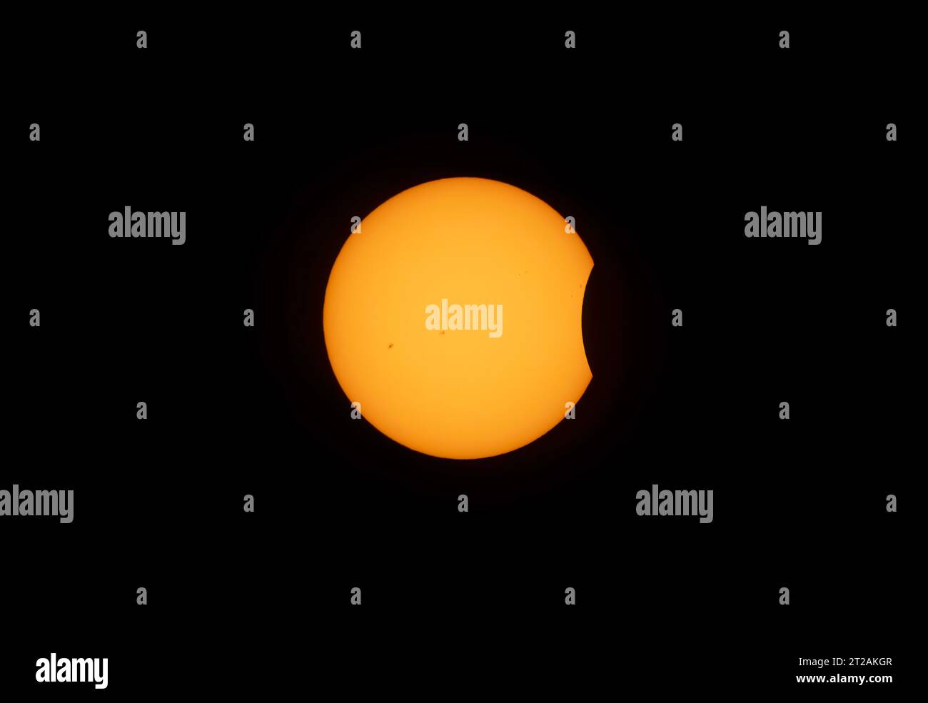 Partial Annular Solar Eclipse - October 14, 2023, Kanata, Ontario, Canada Stock Photo
