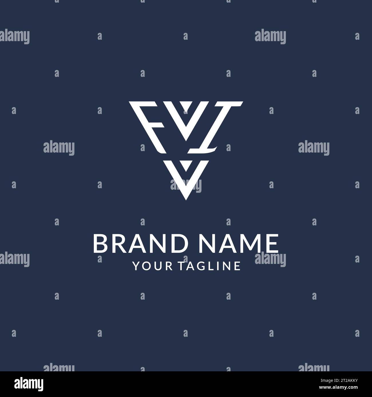 FI triangle monogram logo design ideas, creative initial letter logo with triangular shape logo vector Stock Vector