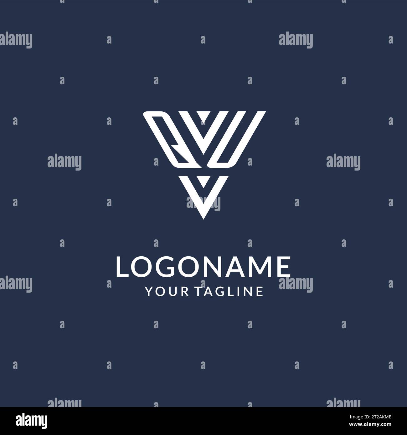 QU triangle monogram logo design ideas, creative initial letter logo with triangular shape logo vector Stock Vector