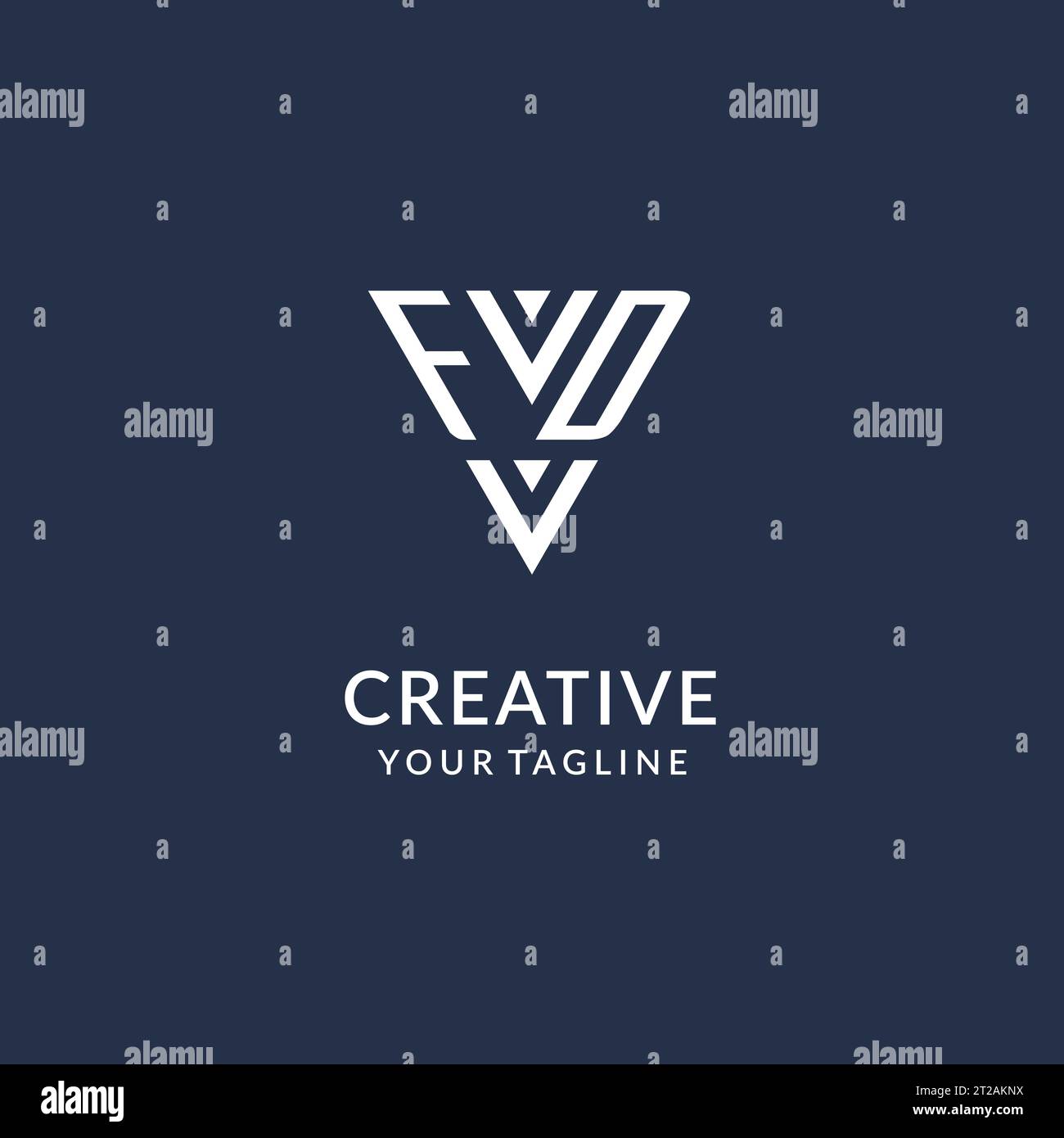 FD triangle monogram logo design ideas, creative initial letter logo with triangular shape logo vector Stock Vector