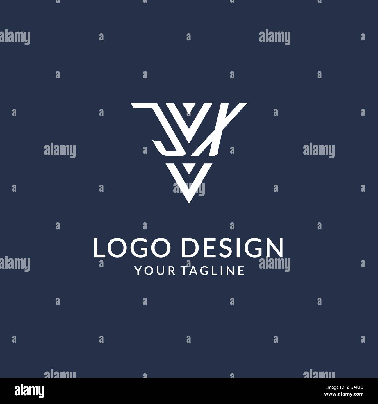 JX triangle monogram logo design ideas, creative initial letter logo with triangular shape logo vector Stock Vector