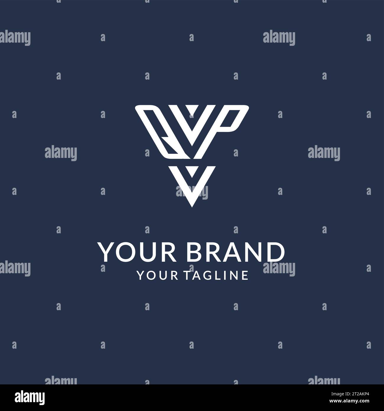 QP triangle monogram logo design ideas, creative initial letter logo with triangular shape logo vector Stock Vector