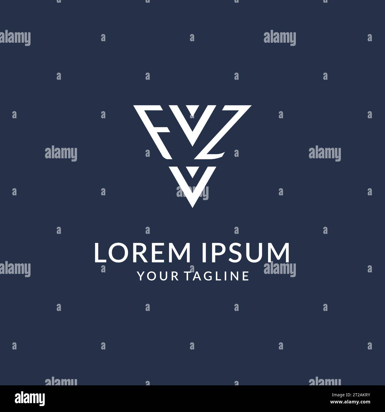 FZ triangle monogram logo design ideas, creative initial letter logo with triangular shape logo vector Stock Vector