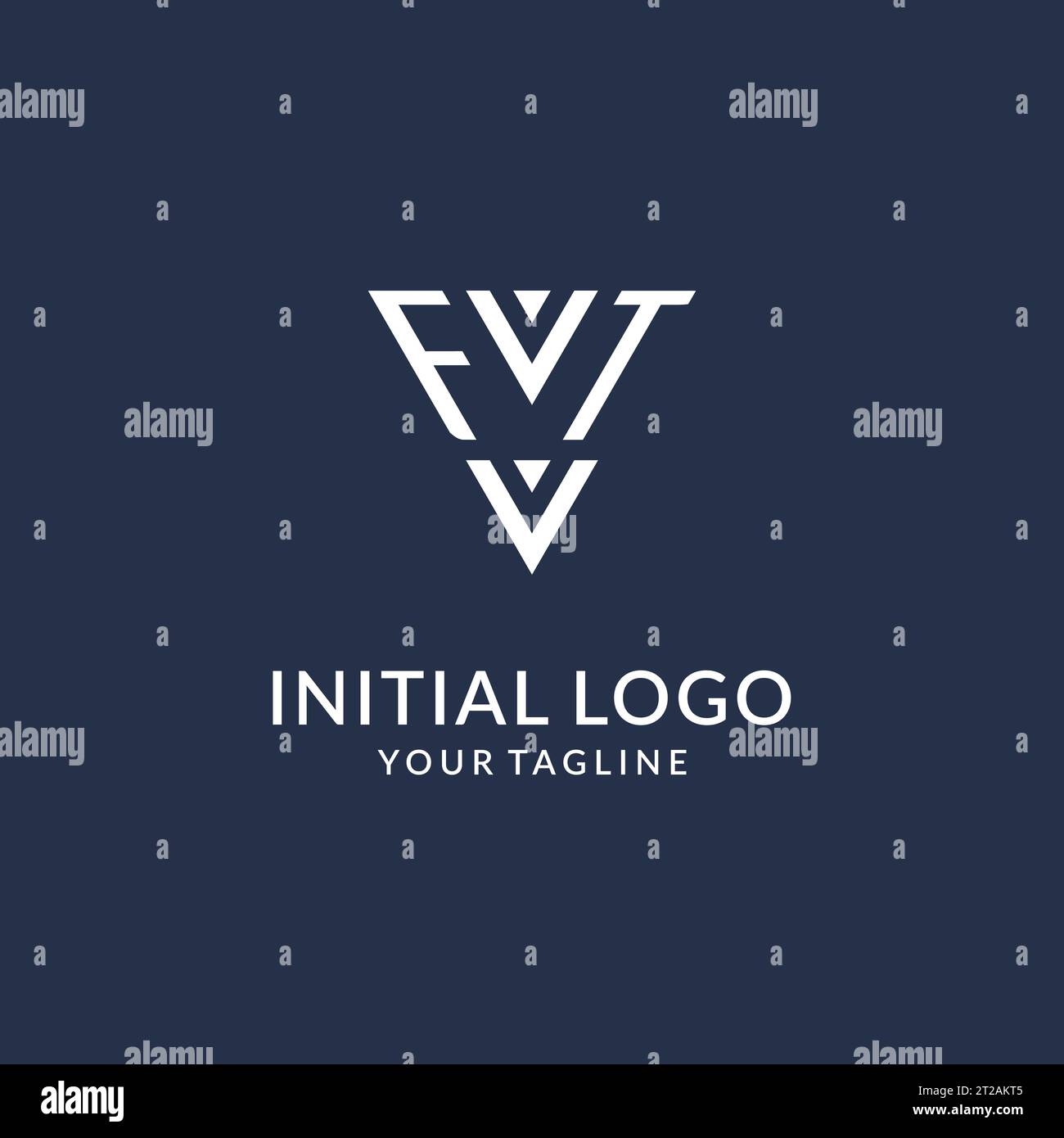 FT triangle monogram logo design ideas, creative initial letter logo with triangular shape logo vector Stock Vector