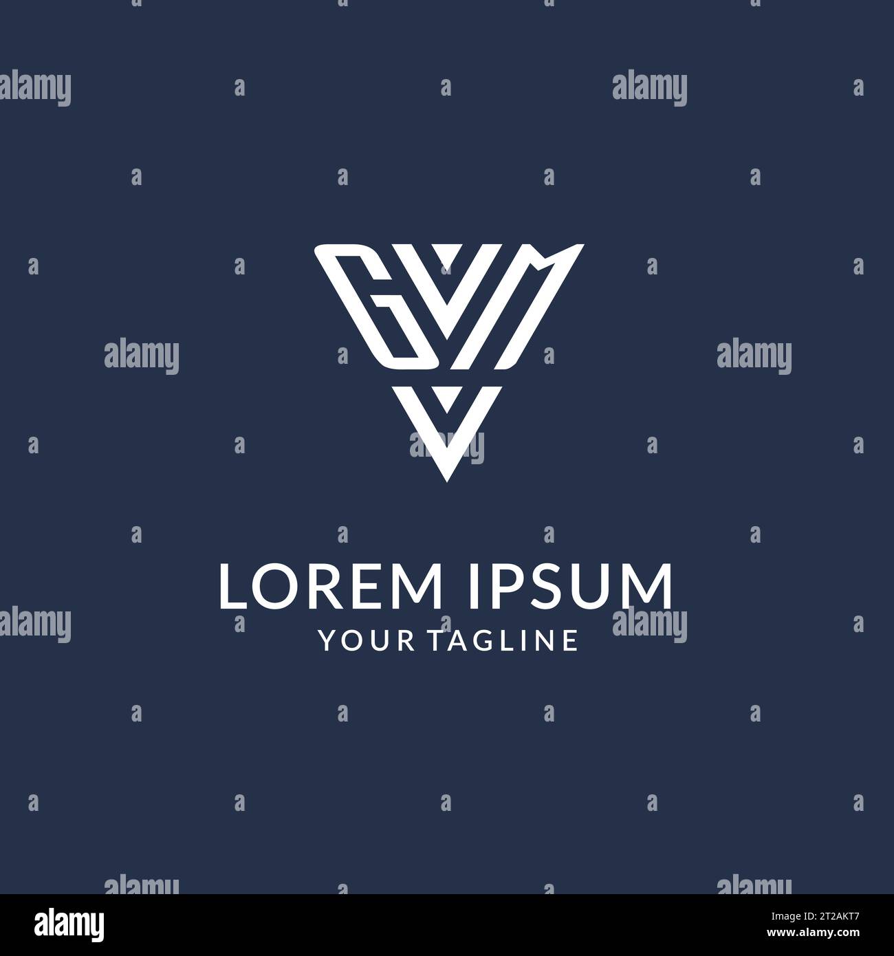 GM triangle monogram logo design ideas, creative initial letter logo with triangular shape logo vector Stock Vector