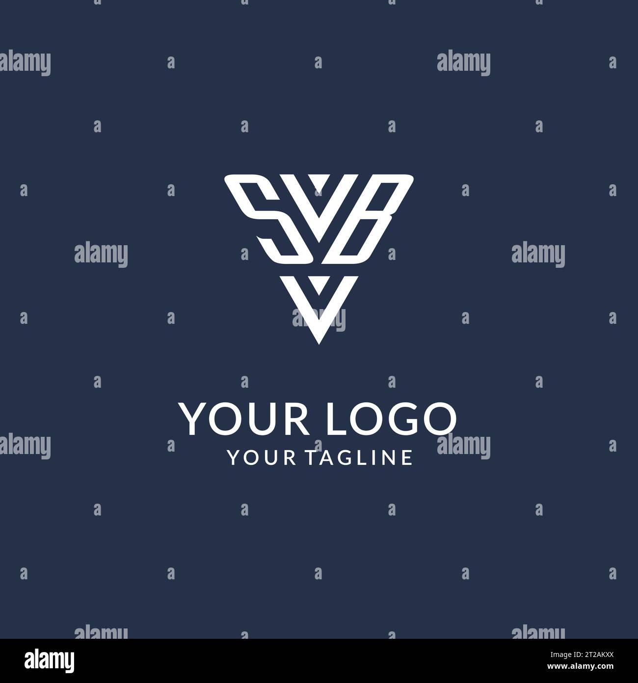 SB triangle monogram logo design ideas, creative initial letter logo with triangular shape logo vector Stock Vector