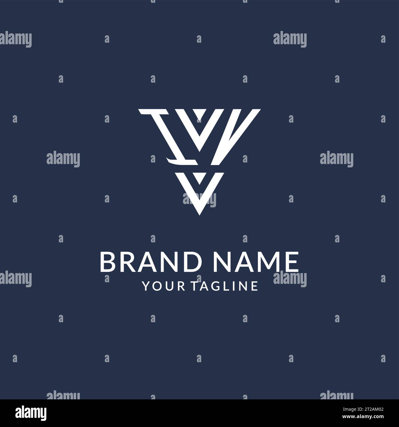 IV triangle monogram logo design ideas, creative initial letter logo with triangular shape logo vector Stock Vector