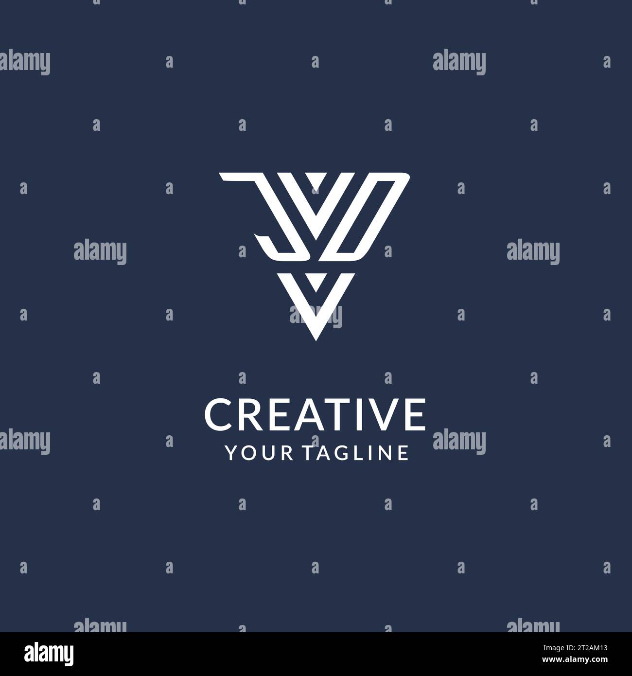 JD triangle monogram logo design ideas, creative initial letter logo with triangular shape logo vector Stock Vector