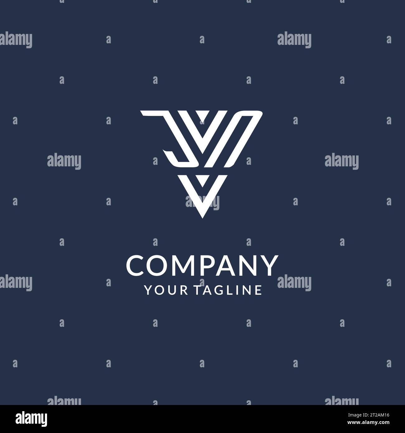 JN triangle monogram logo design ideas, creative initial letter logo with triangular shape logo vector Stock Vector