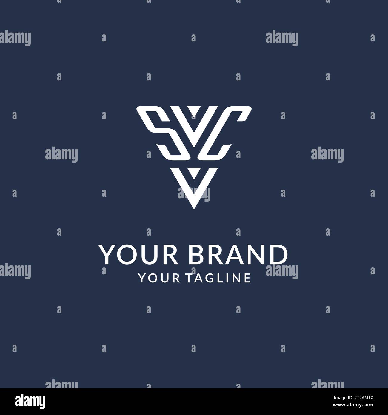 SC triangle monogram logo design ideas, creative initial letter logo with triangular shape logo vector Stock Vector