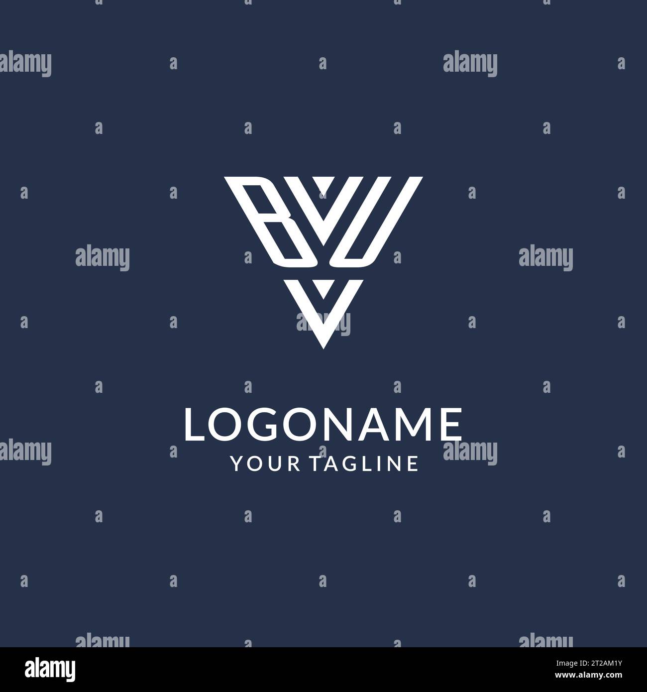 BU triangle monogram logo design ideas, creative initial letter logo with triangular shape logo vector Stock Vector