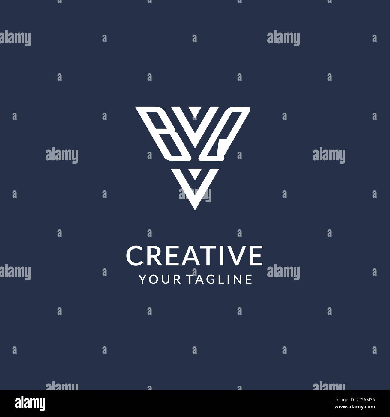 BQ triangle monogram logo design ideas, creative initial letter logo with triangular shape logo vector Stock Vector