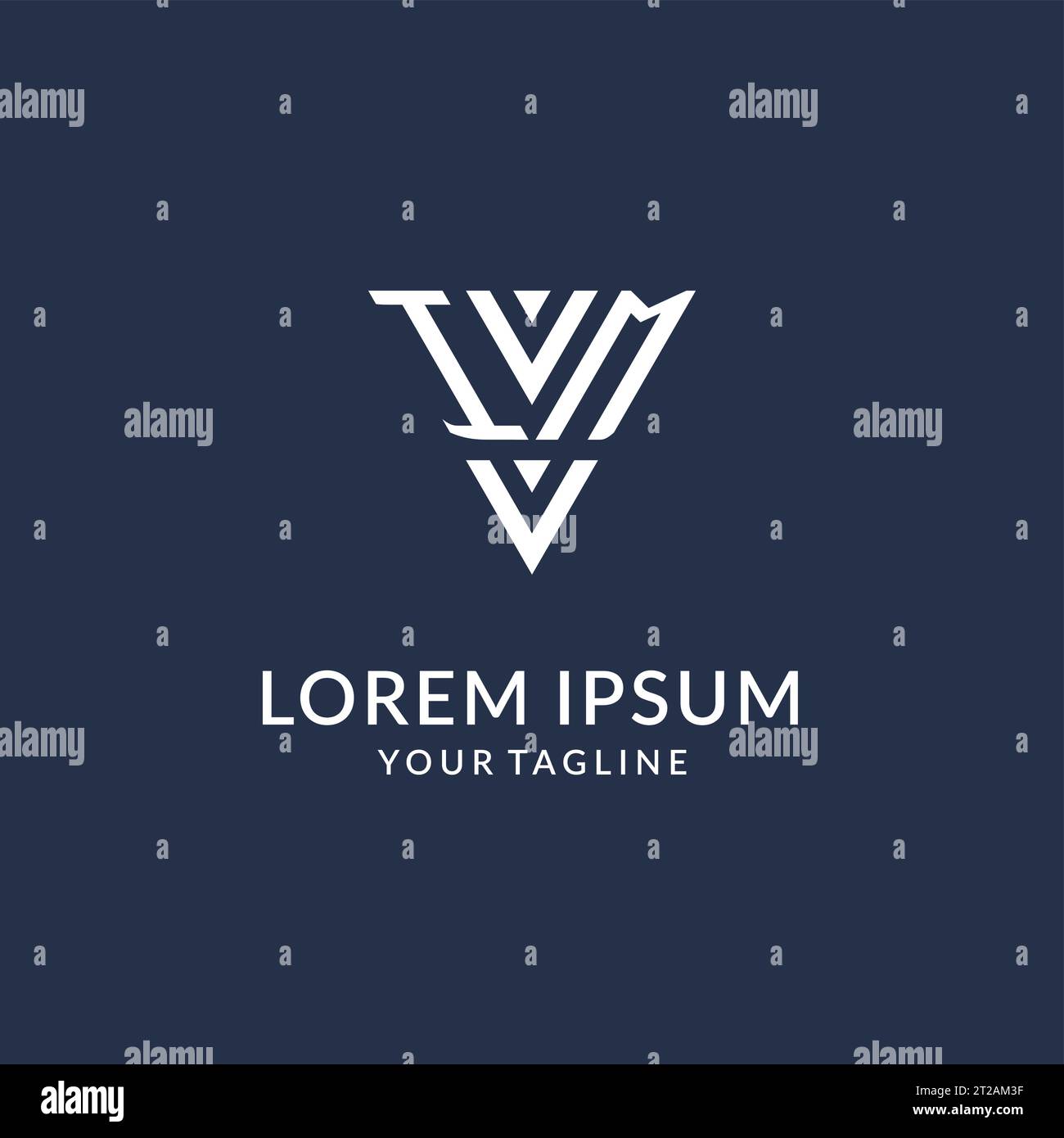 IM triangle monogram logo design ideas, creative initial letter logo with triangular shape logo vector Stock Vector