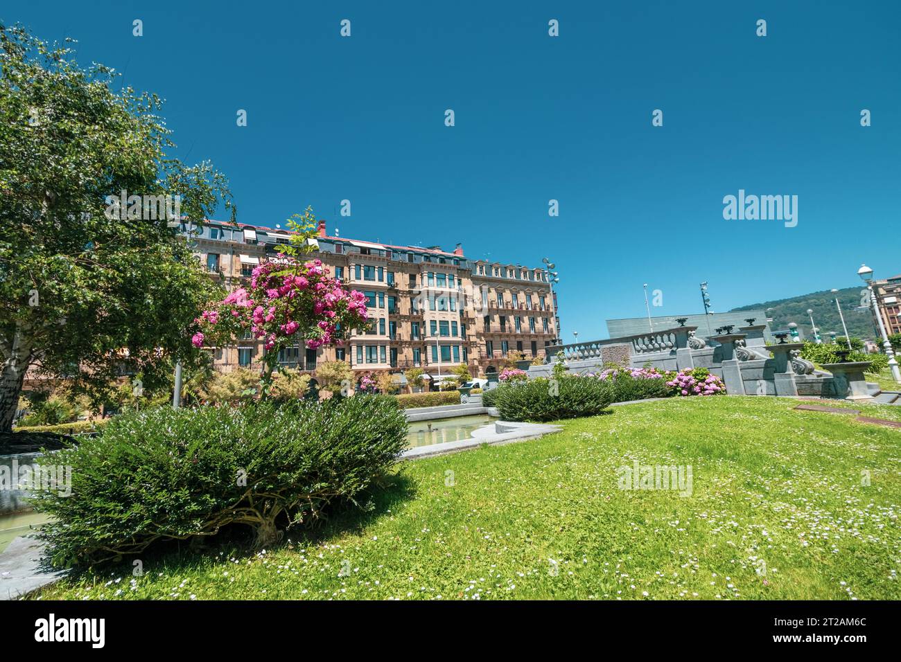 Typical architecture of San Sebastian City in Spain Stock Photo