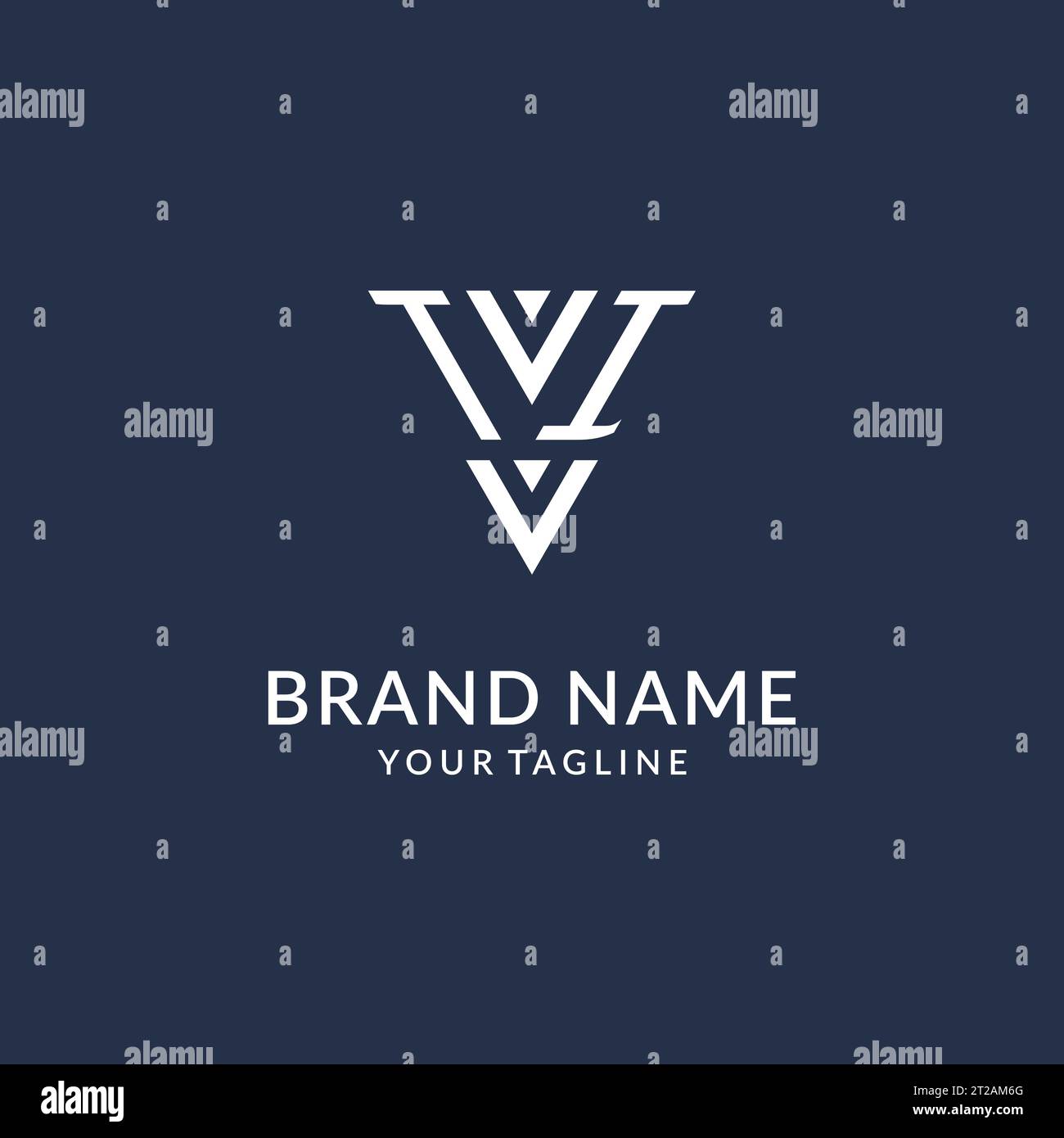 TI triangle monogram logo design ideas, creative initial letter logo with triangular shape logo vector Stock Vector