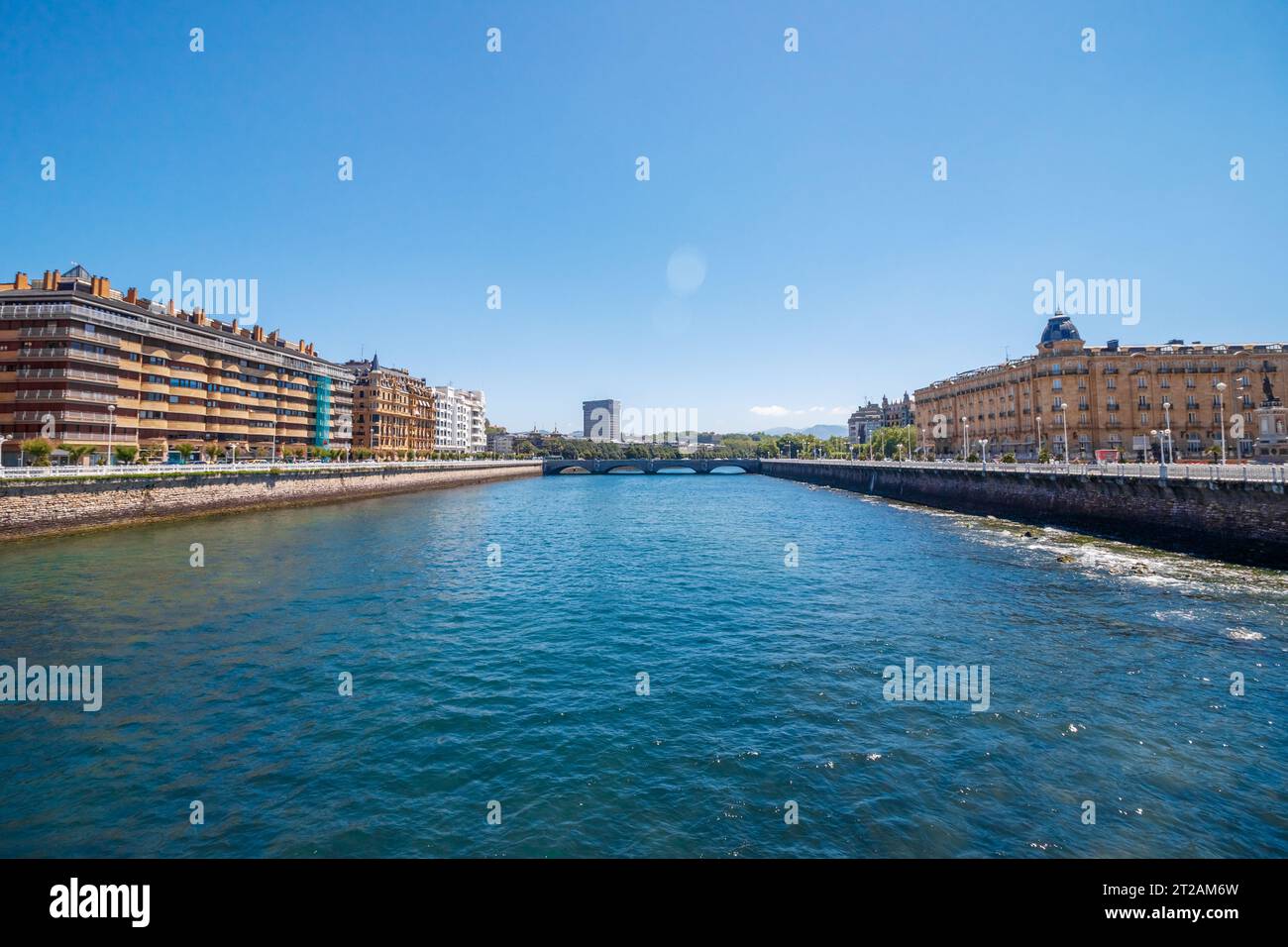 Typical architecture of San Sebastian City in Spain Stock Photo