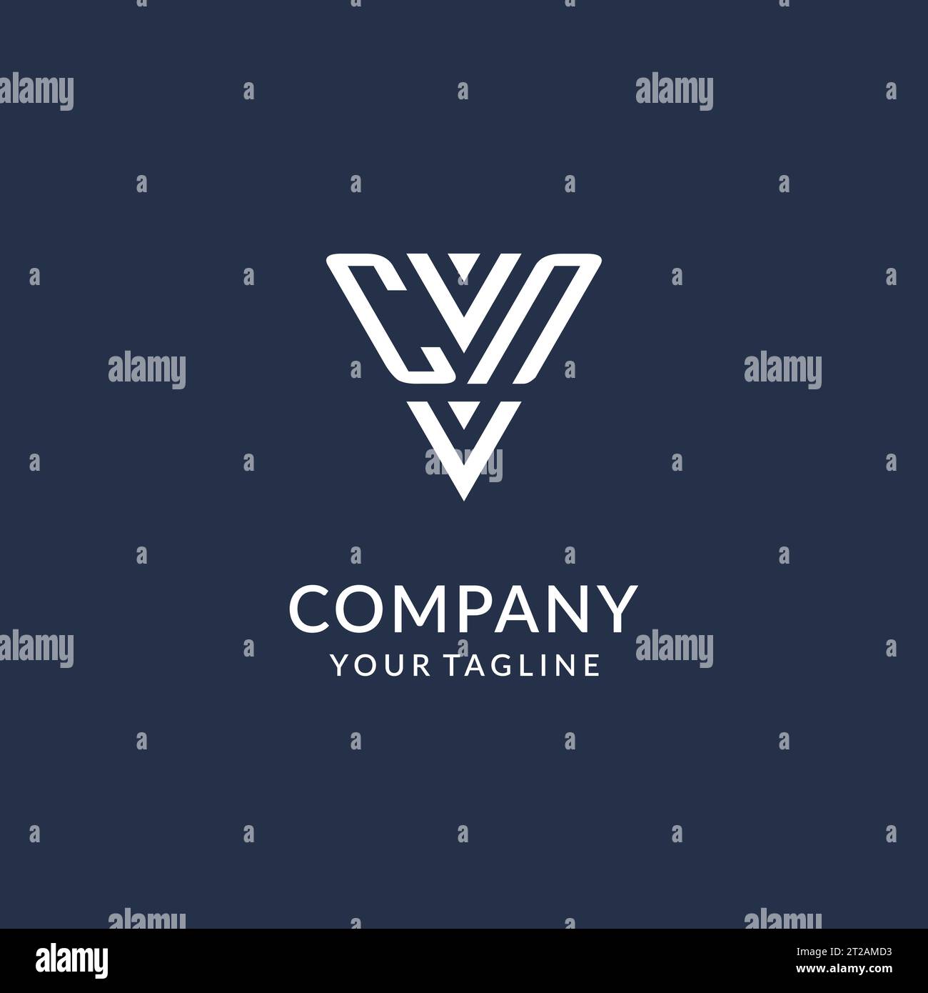 CN triangle monogram logo design ideas, creative initial letter logo with triangular shape logo vector Stock Vector
