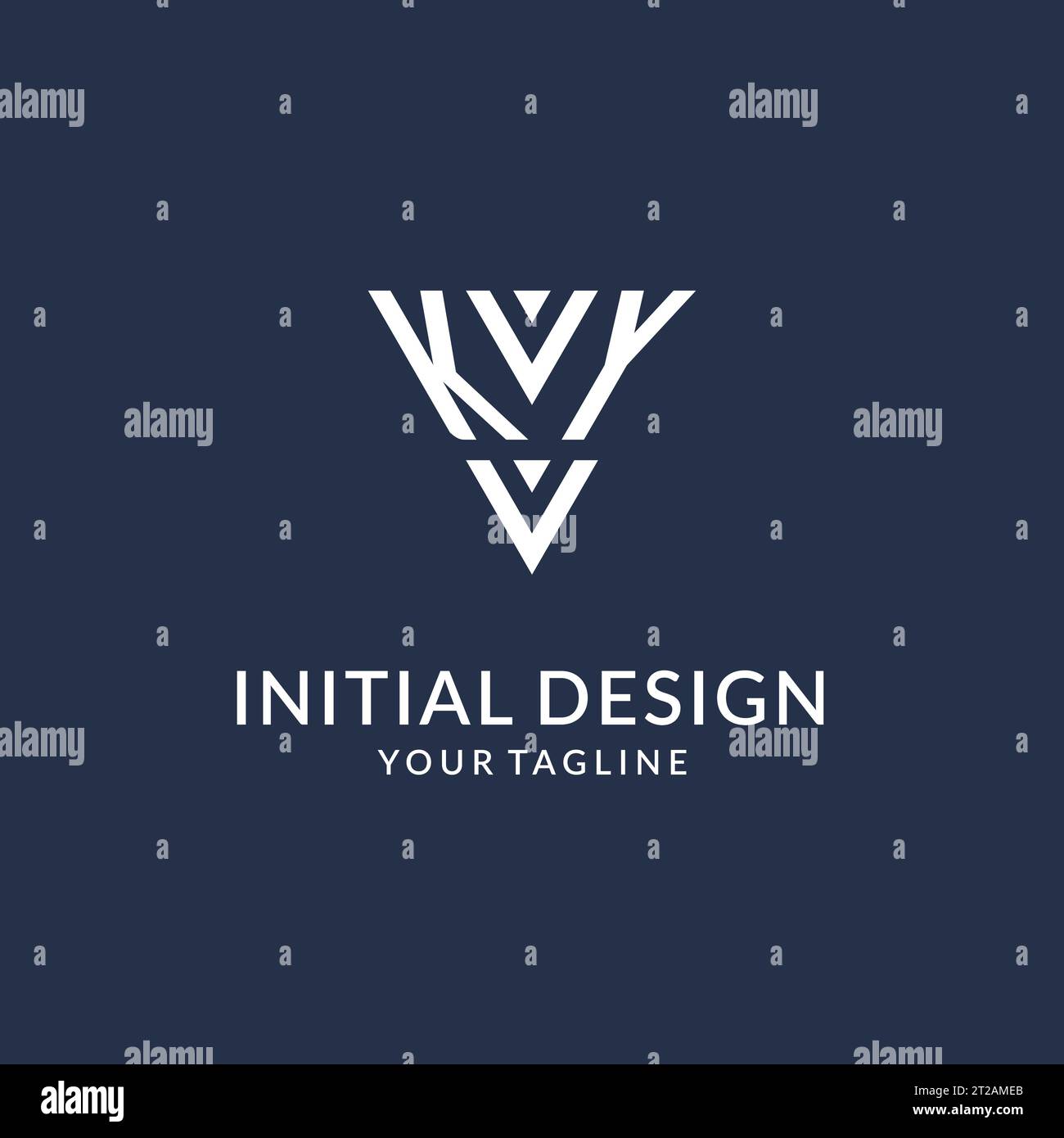 KY triangle monogram logo design ideas, creative initial letter logo with triangular shape logo vector Stock Vector