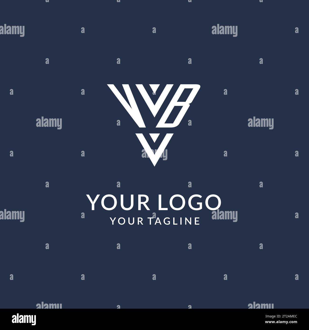 VB triangle monogram logo design ideas, creative initial letter logo with triangular shape logo vector Stock Vector