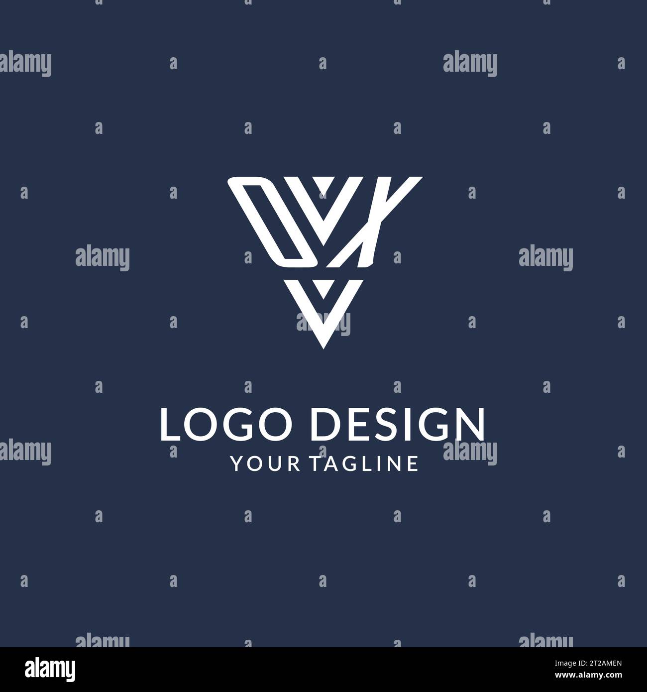 OX triangle monogram logo design ideas, creative initial letter logo with triangular shape logo vector Stock Vector