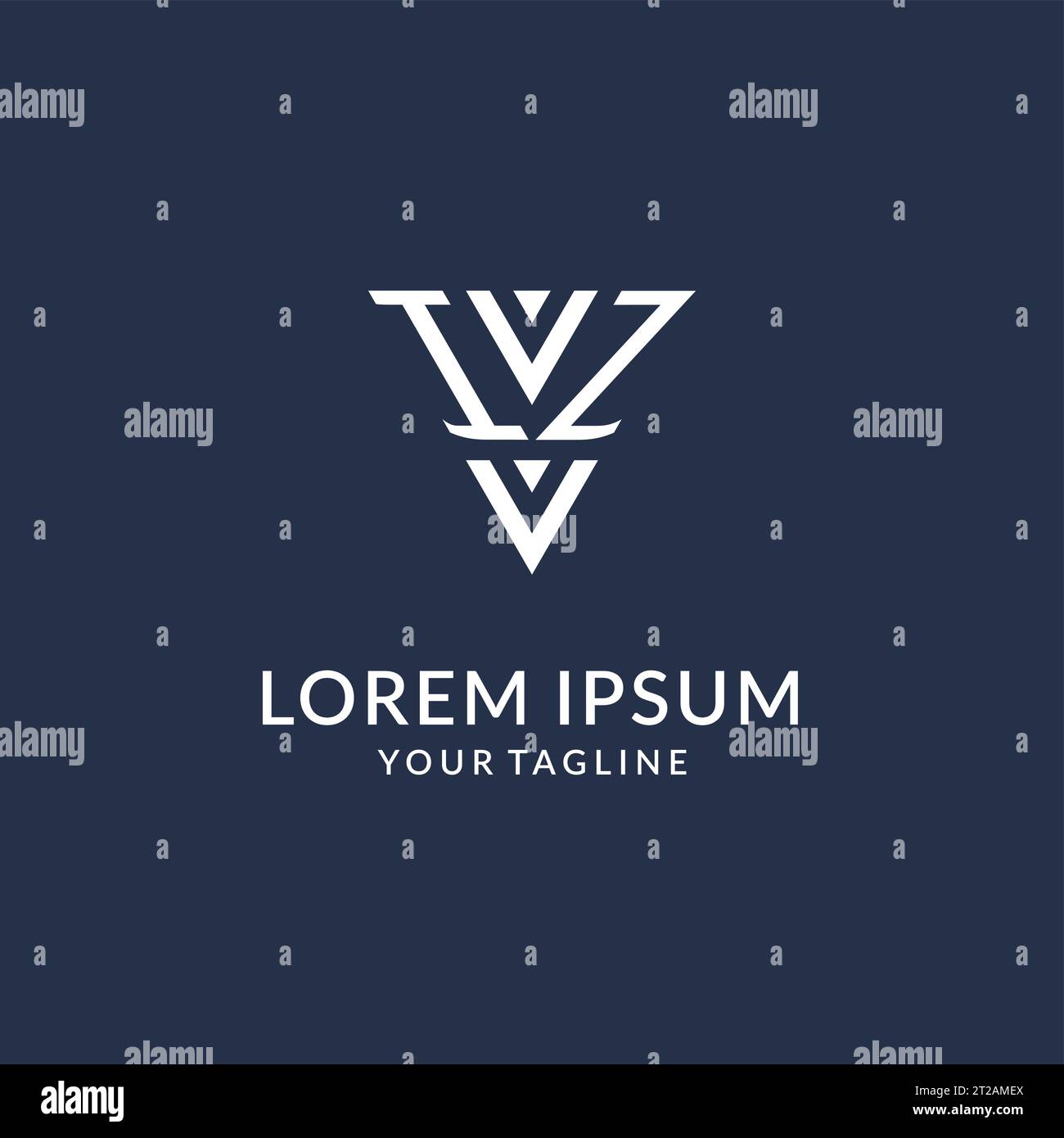 IZ triangle monogram logo design ideas, creative initial letter logo with triangular shape logo vector Stock Vector