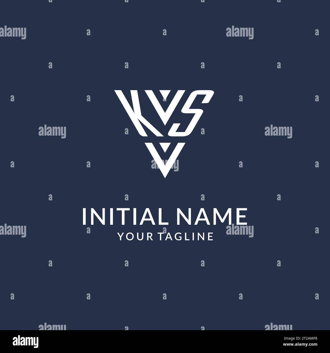 KS triangle monogram logo design ideas, creative initial letter logo with triangular shape logo vector Stock Vector